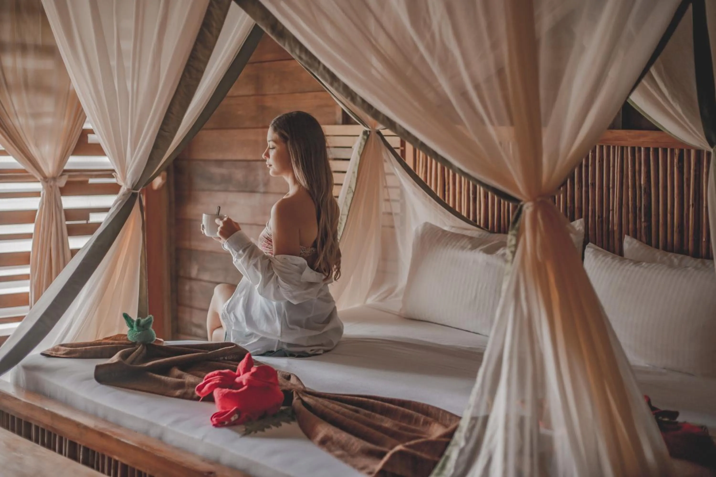 Bed in Biohotel Arara River