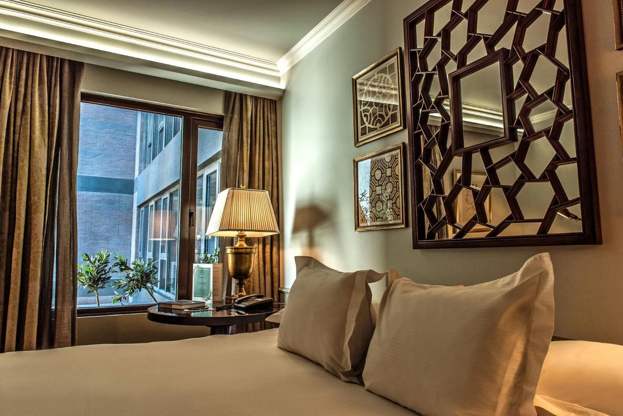 Inner courtyard view, Bed in The Singular Santiago