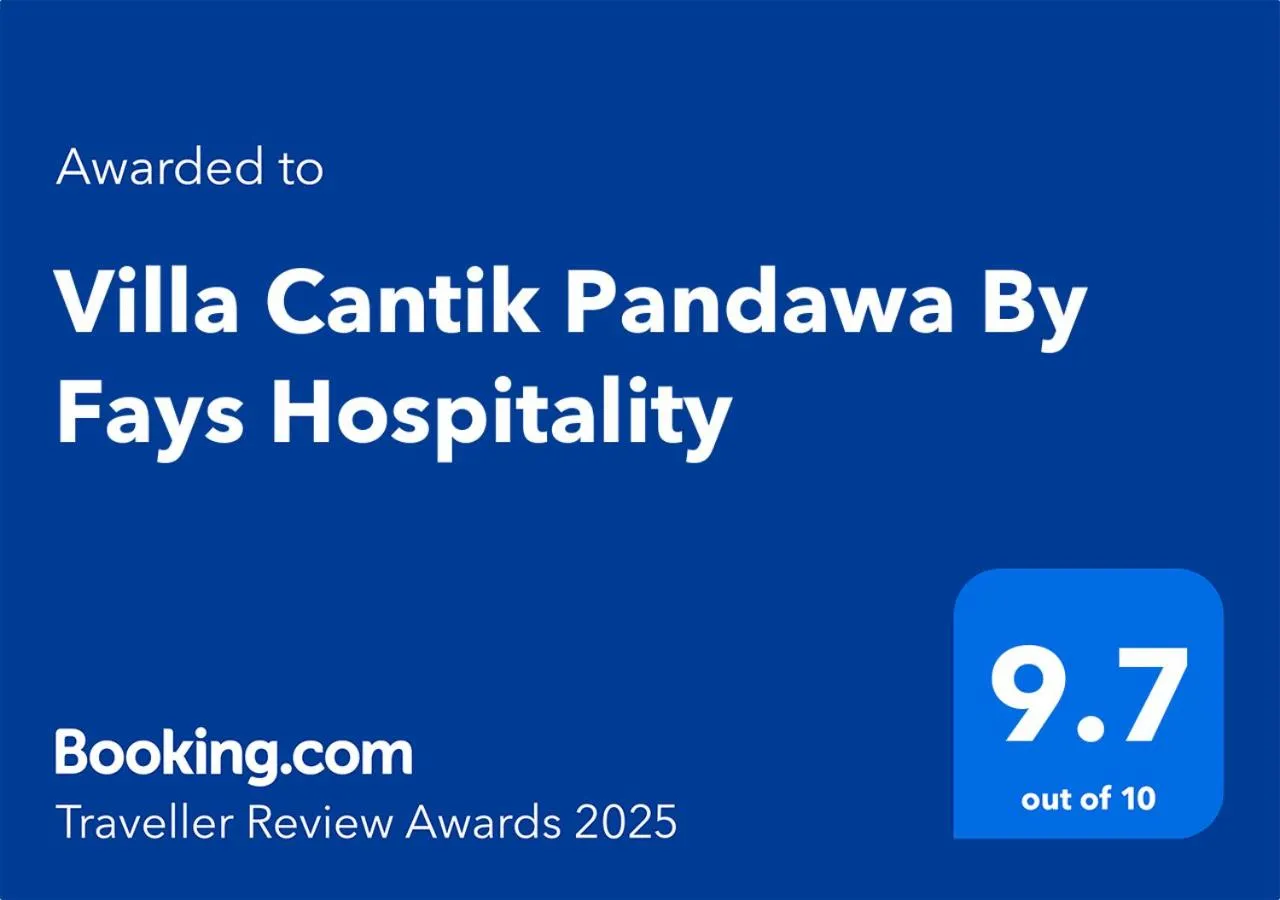 Certificate/Award in Villa Cantik Pandawa By Fays Hospitality