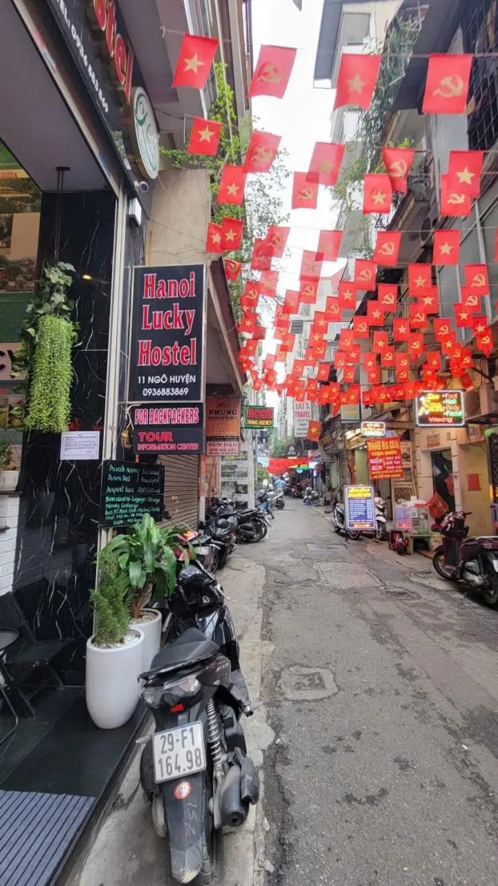 Street view in Hanoi Lucky Hostel