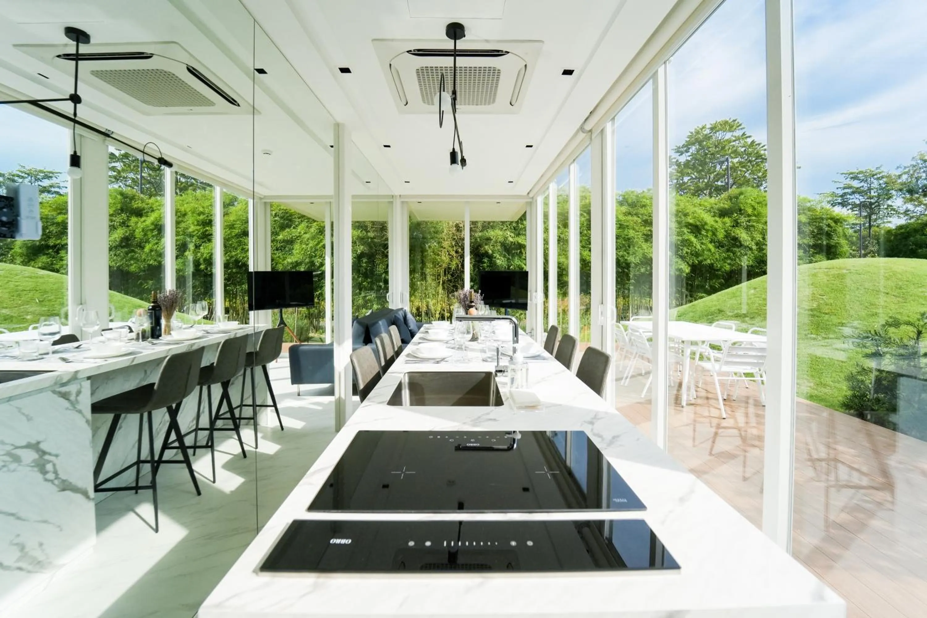 Dining area in Garden Pod at Gardens by the Bay