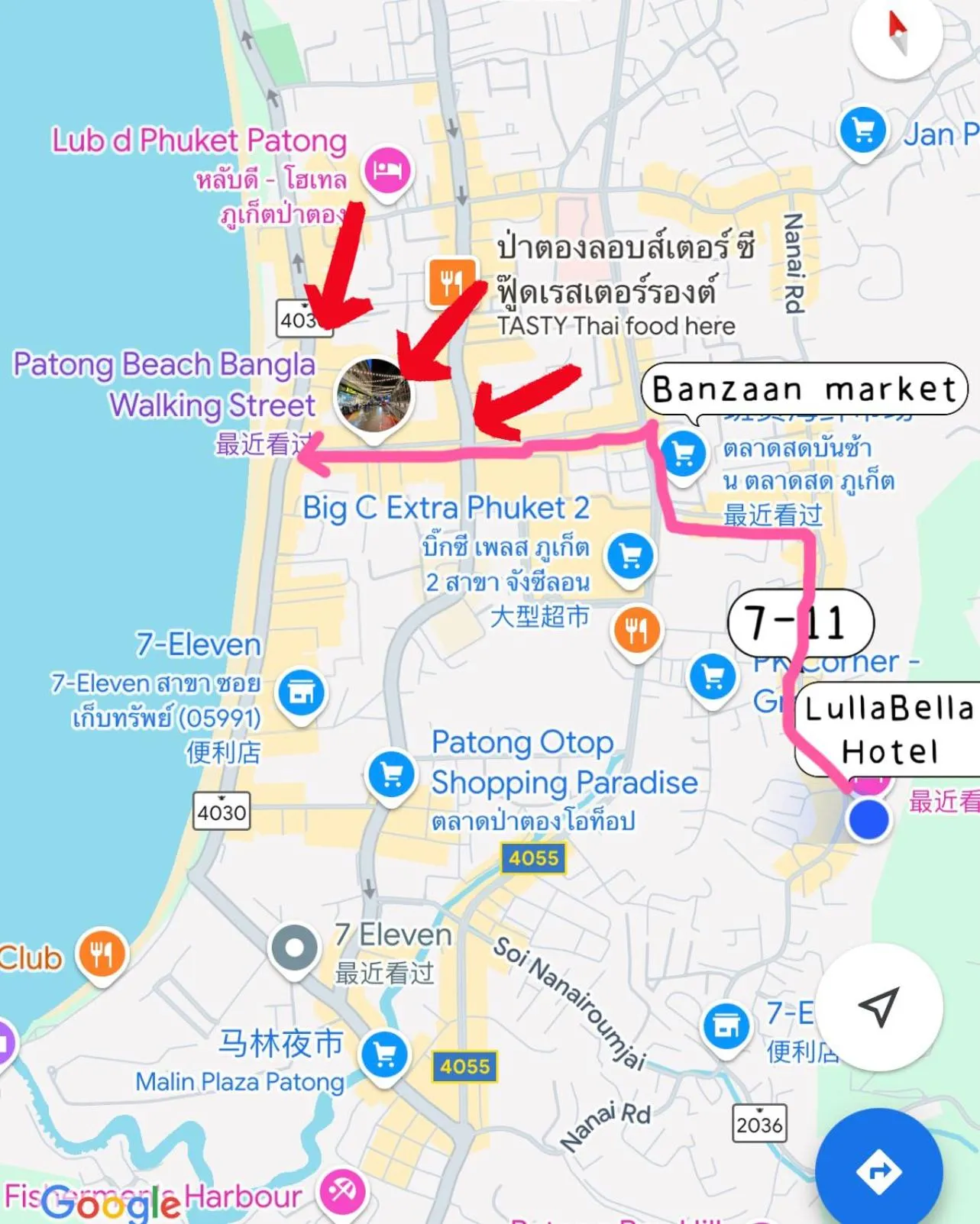 Location in LullaBella Hotel Patong