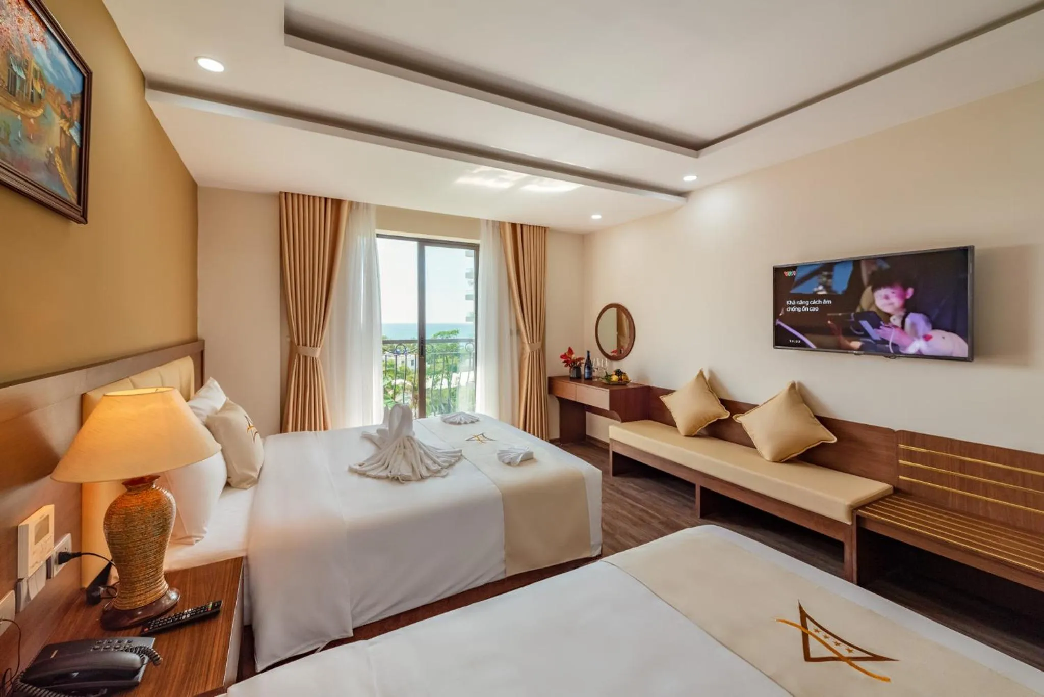 Bed in Aquasun Hotel Phu Quoc