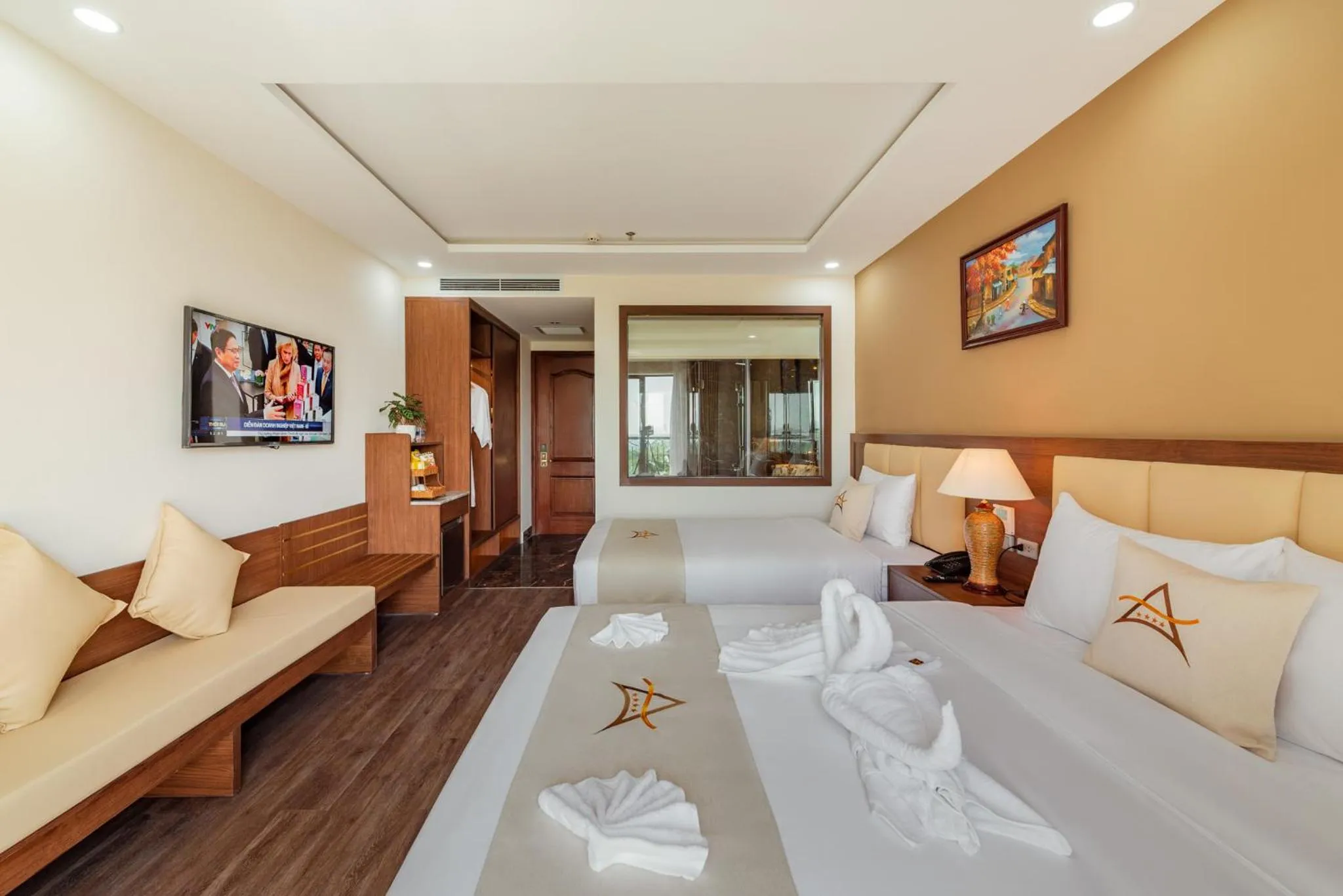 Bed in Aquasun Hotel Phu Quoc