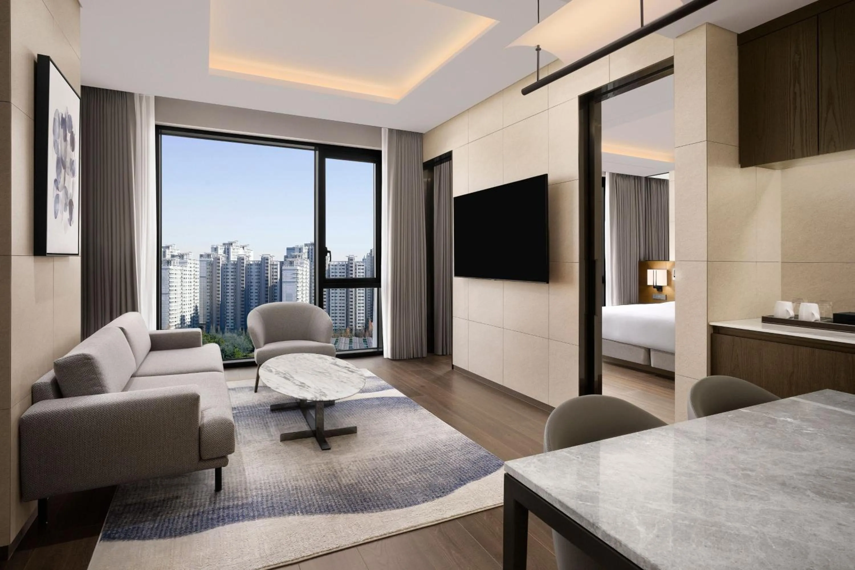 Living room, Bed in Four Points by Sheraton Suwon