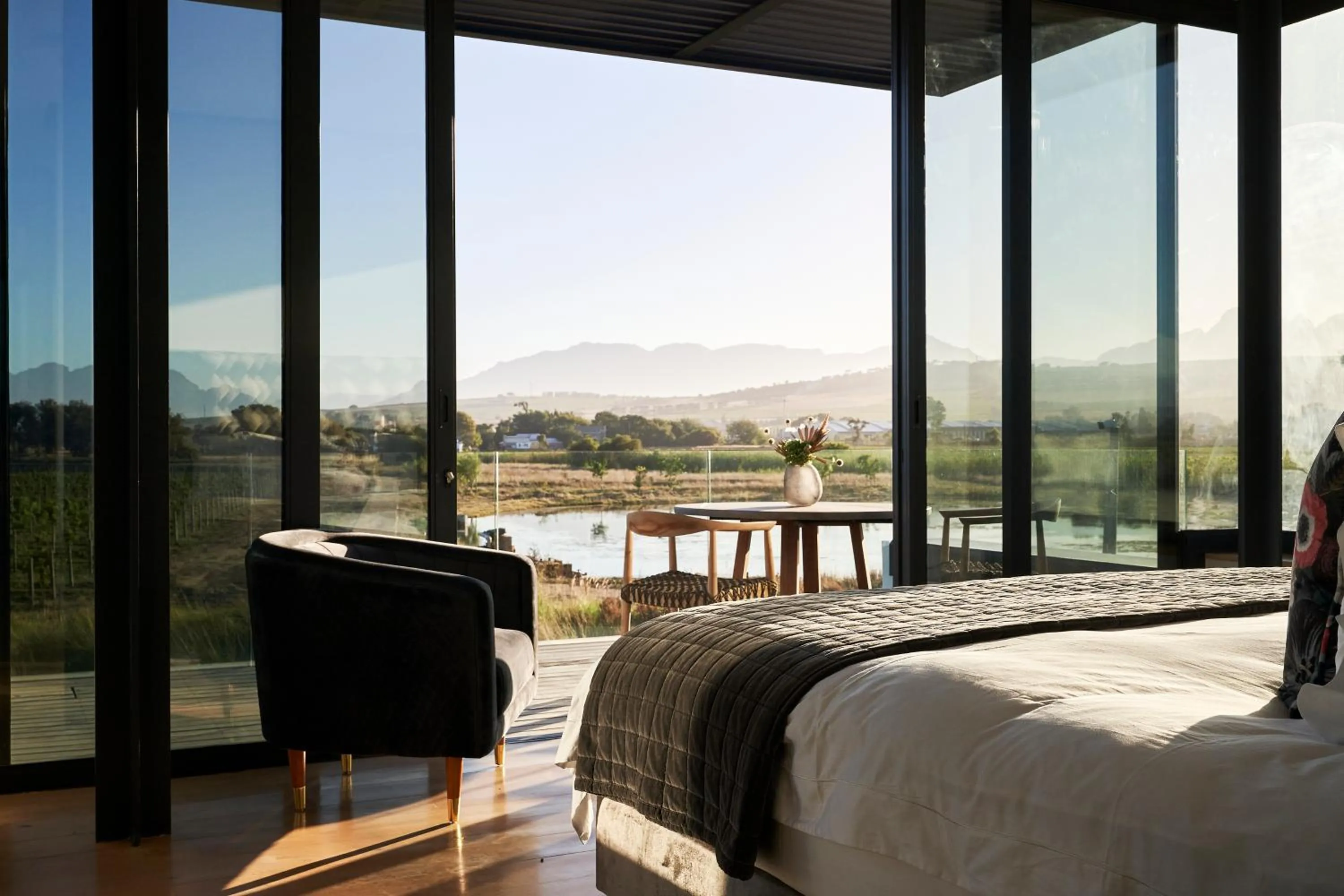 View (from property/room), Bed in Vergenoegd Löw Boutique Hotel & Spa