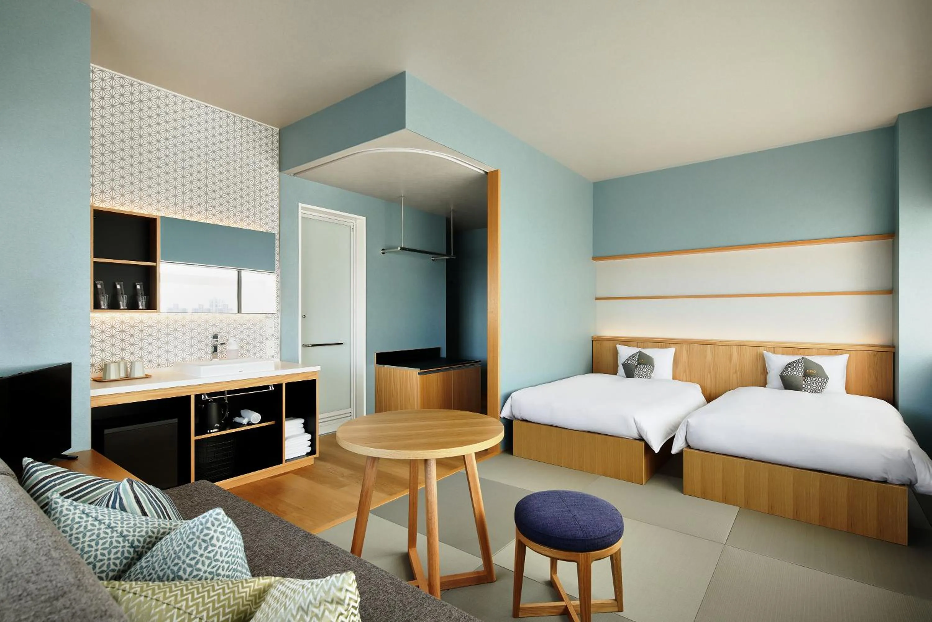 Photo of the whole room, Bed in OMO7 Osaka by Hoshino Resorts