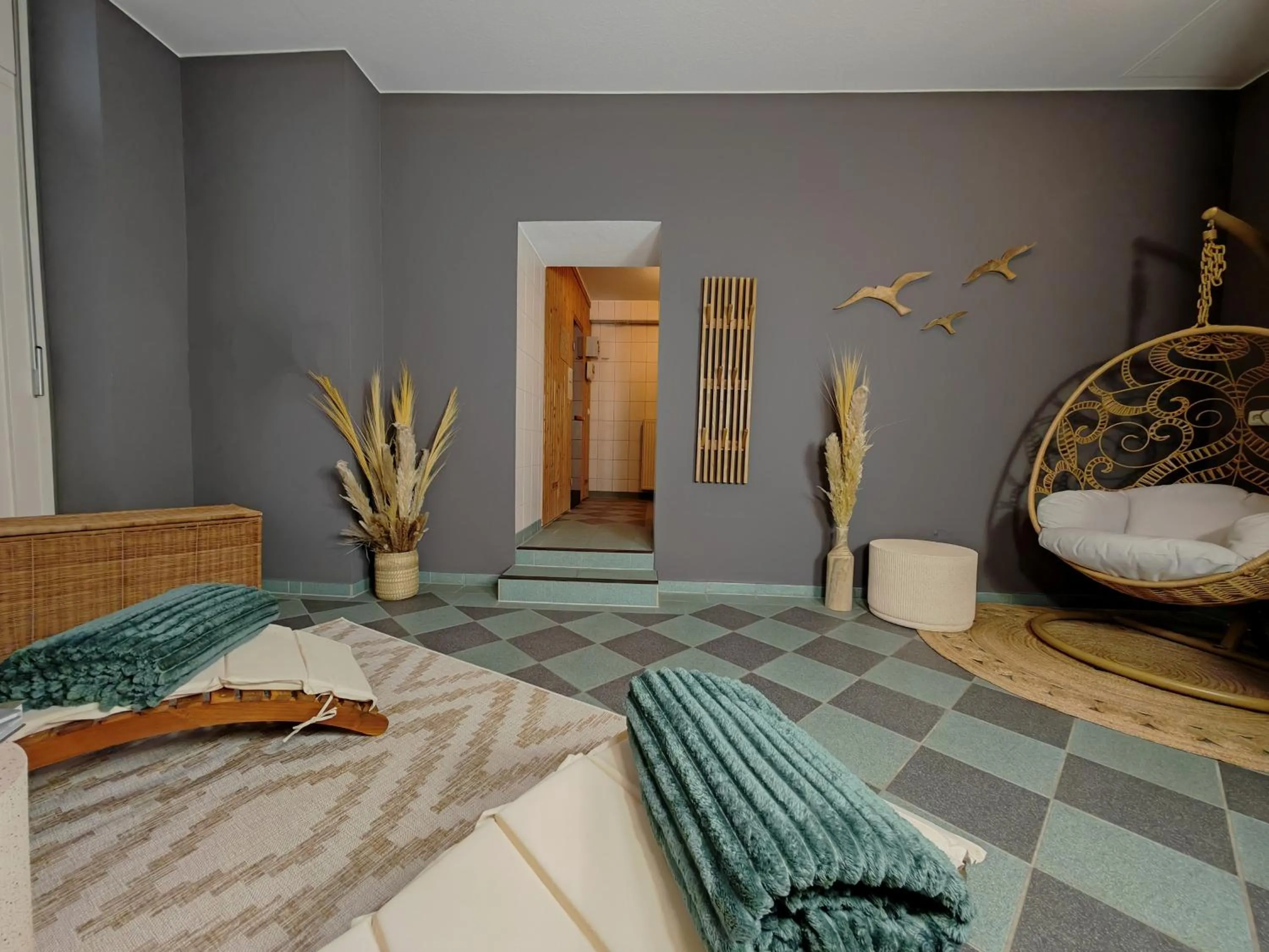 Sauna, Bed in Villa Bleichröder