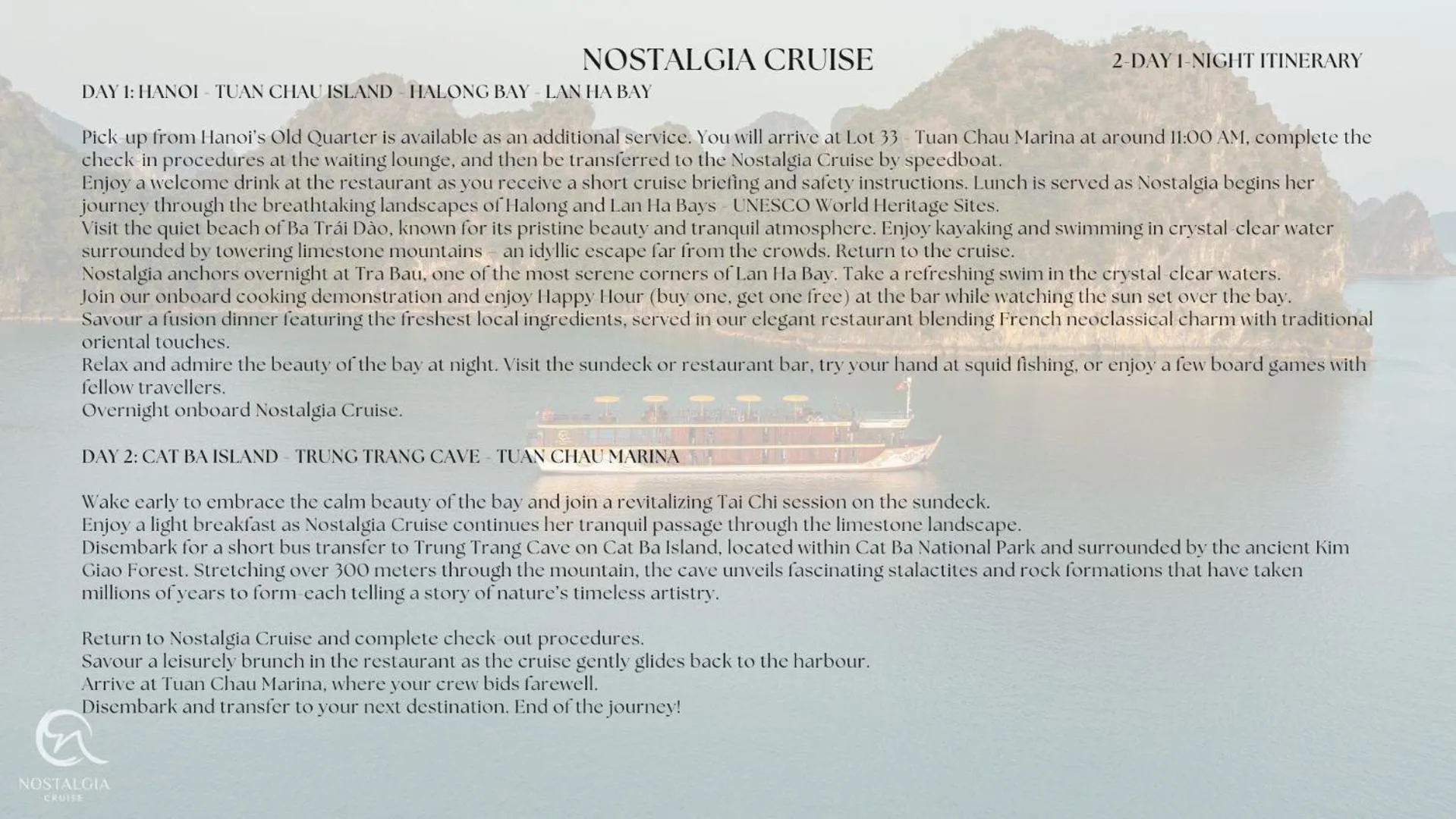 Natural landscape in Nostalgia Halong Cruise