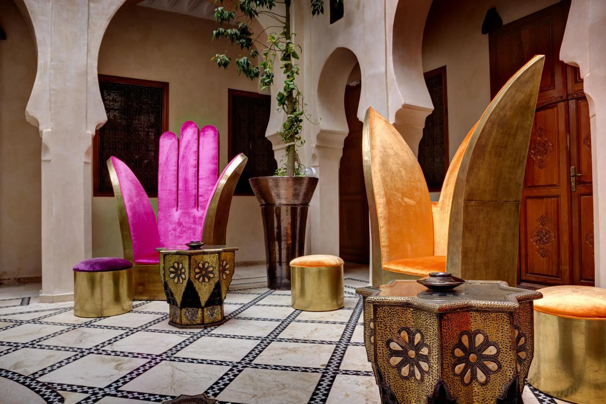 Communal lounge/ TV room in Riad Wow