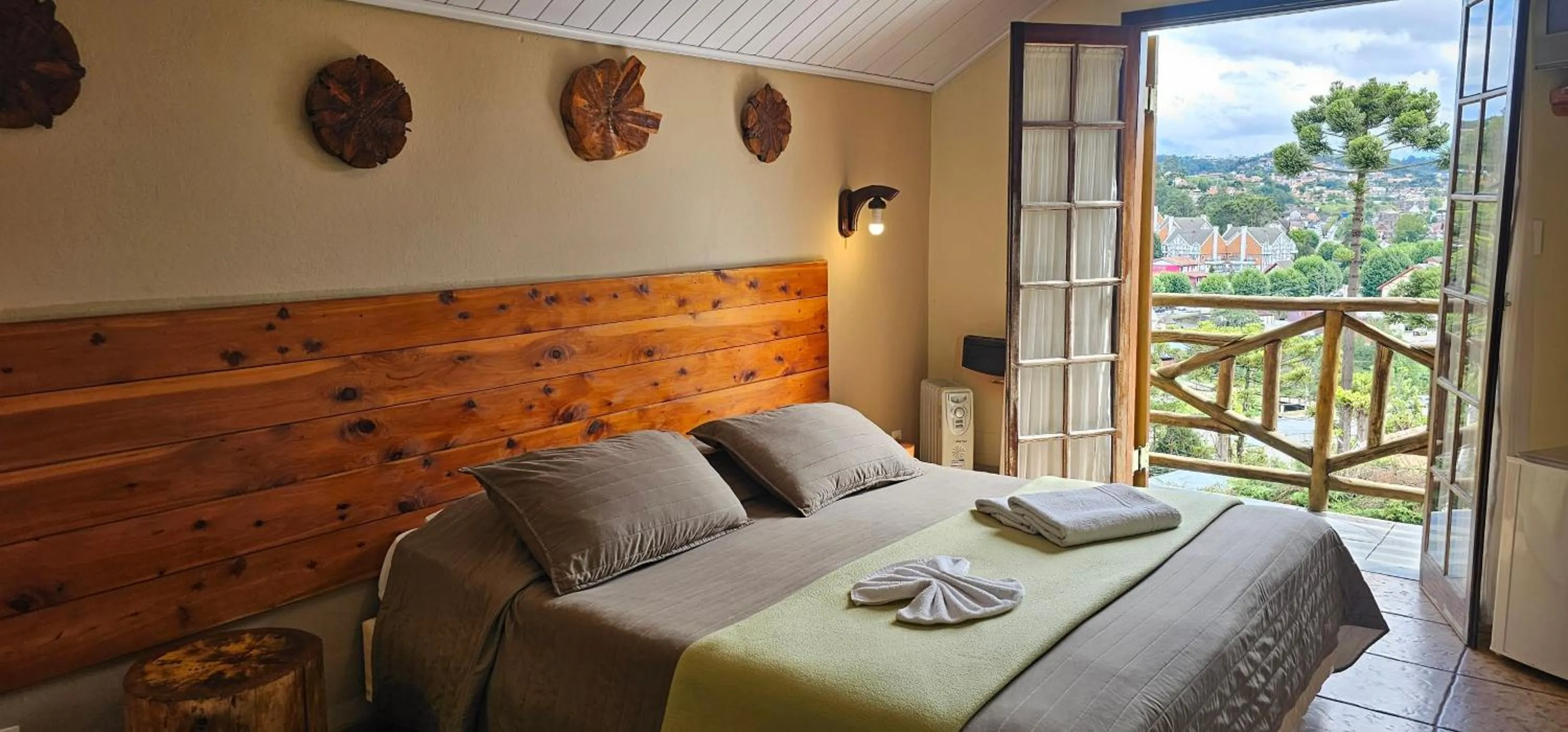 Bed in Pousada Atalaia