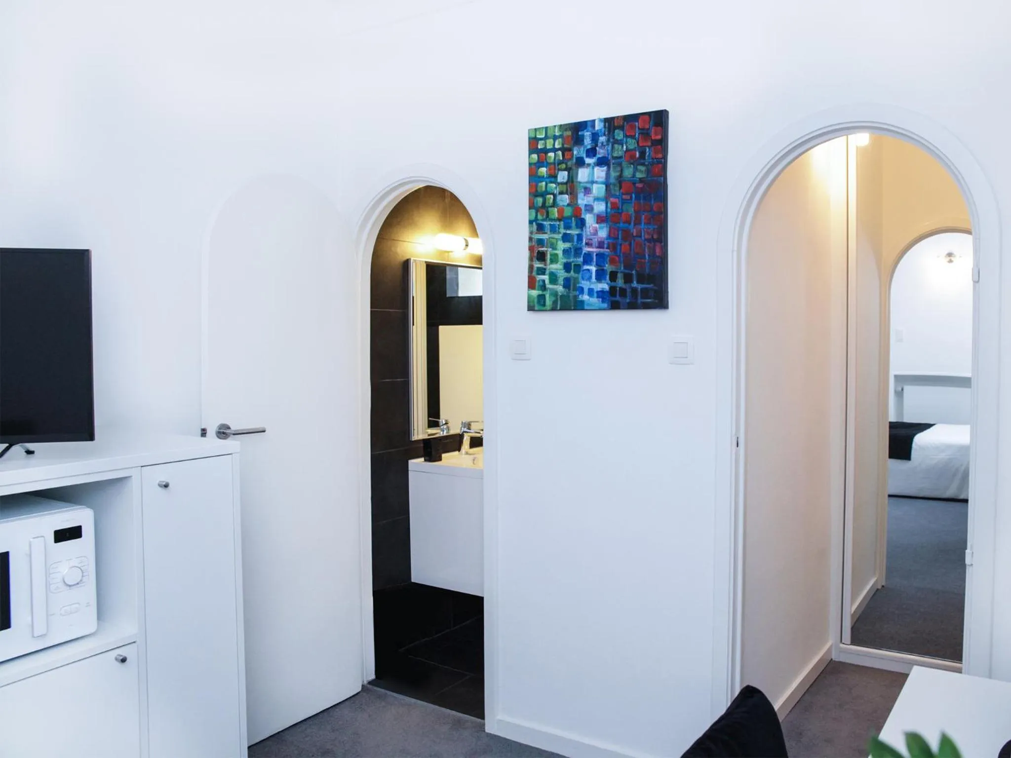 Decorative detail, Bed in Hotel Satellite