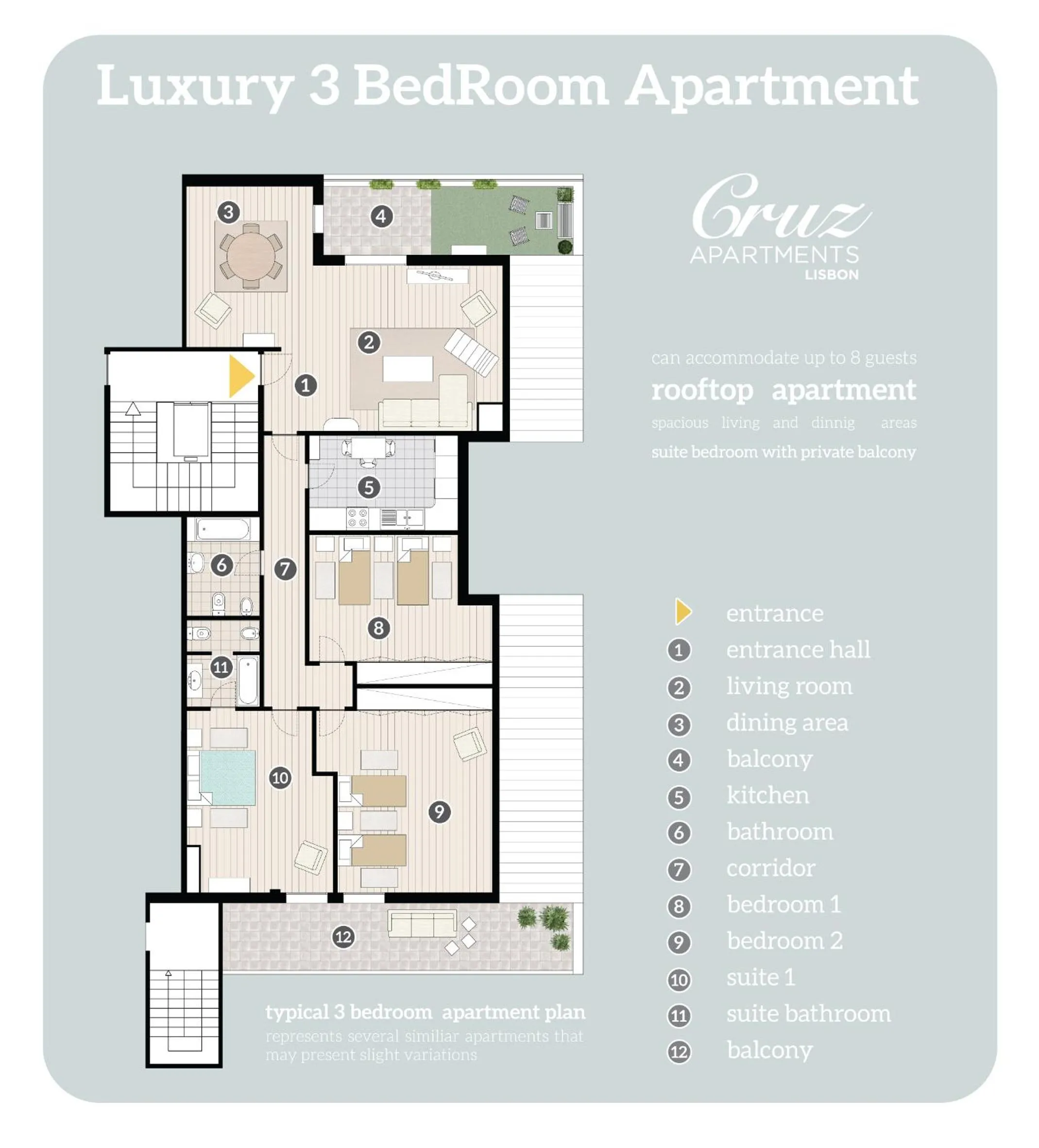 Floor plan in Cruz Apartments