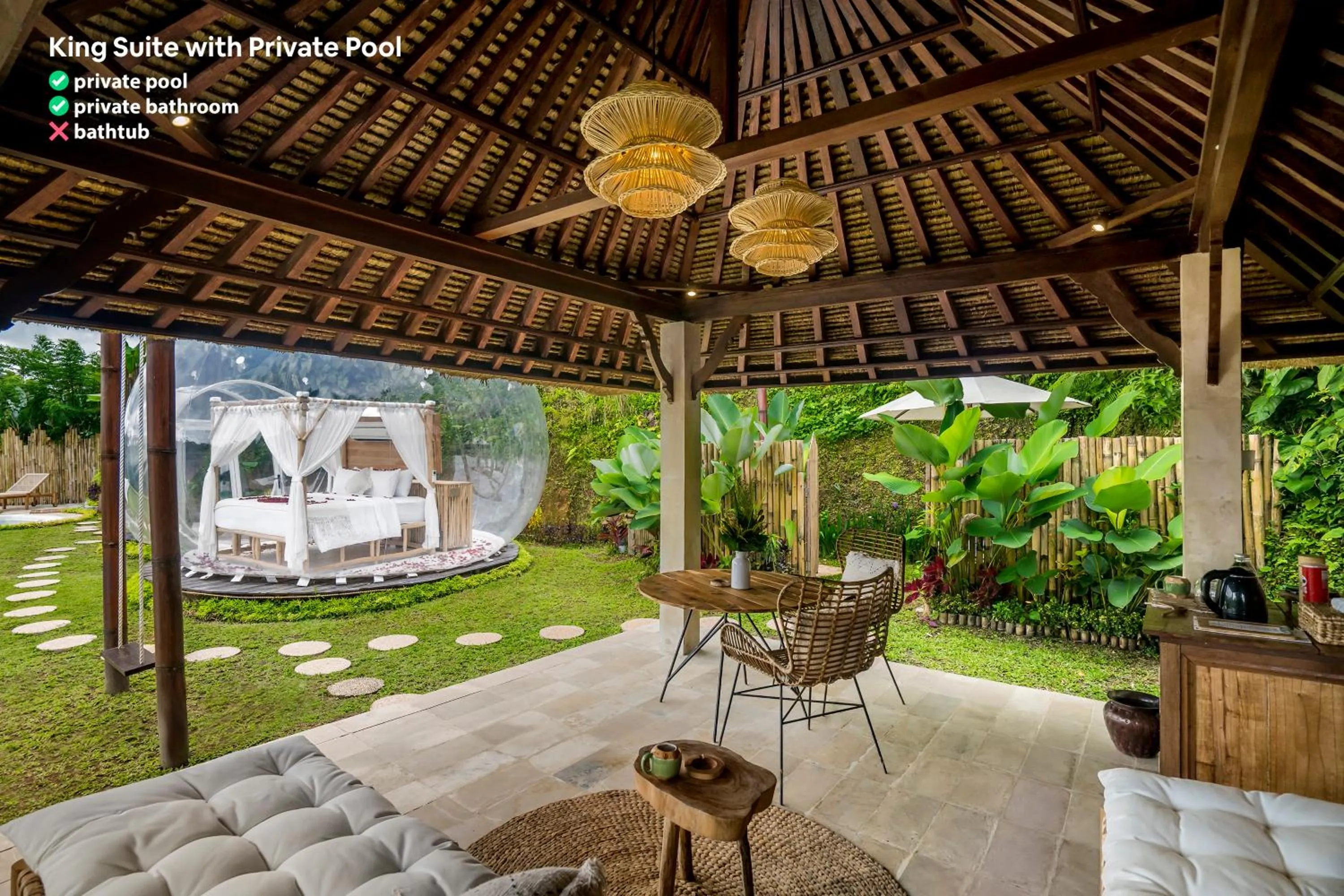 Patio in Bubble Hotel Bali Ubud - Adults Only