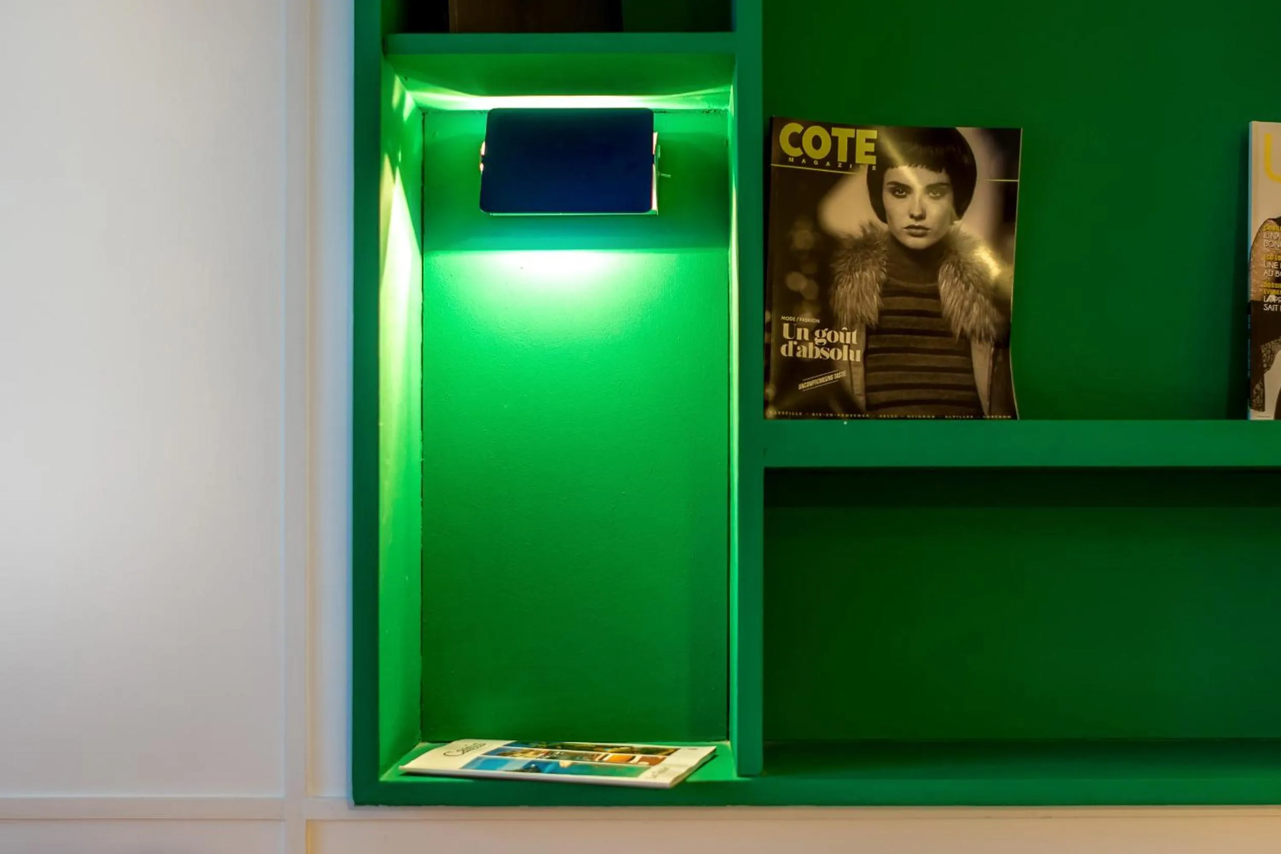 Seating area in Hotel le Corbusier