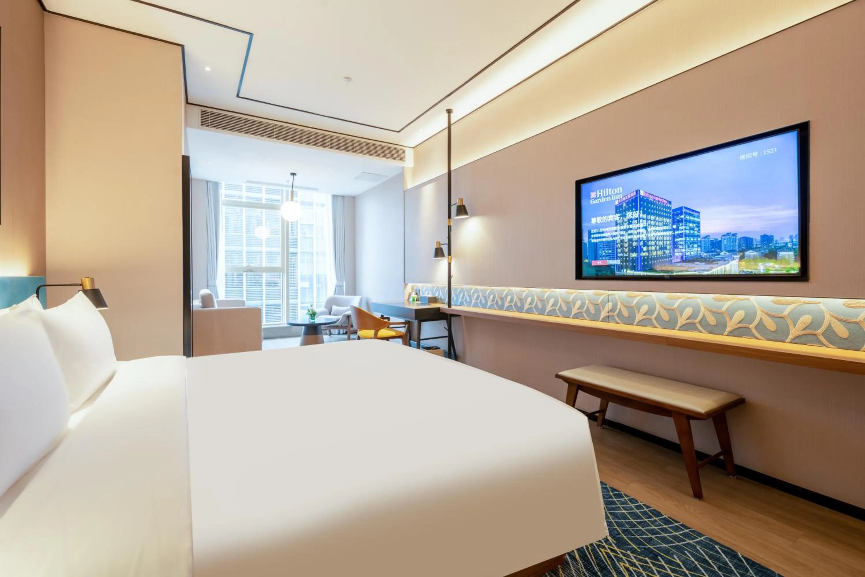 Bed in Hilton Garden Inn Hangzhou Xixi Zijingang