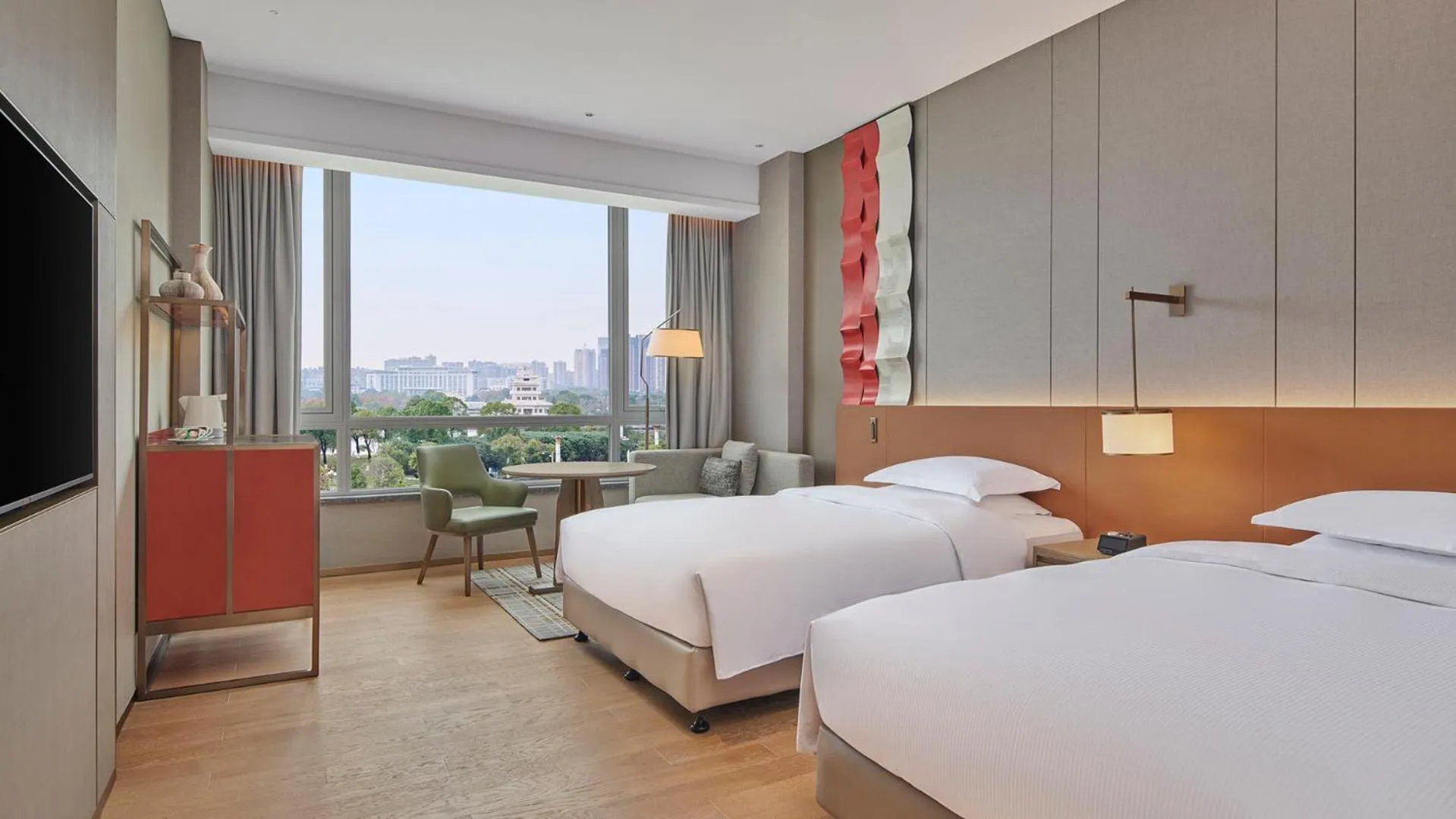 Bed in DoubleTree by Hilton Jiangxi Fuzhou