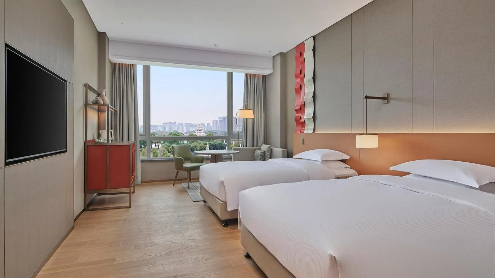 Bed in DoubleTree by Hilton Jiangxi Fuzhou