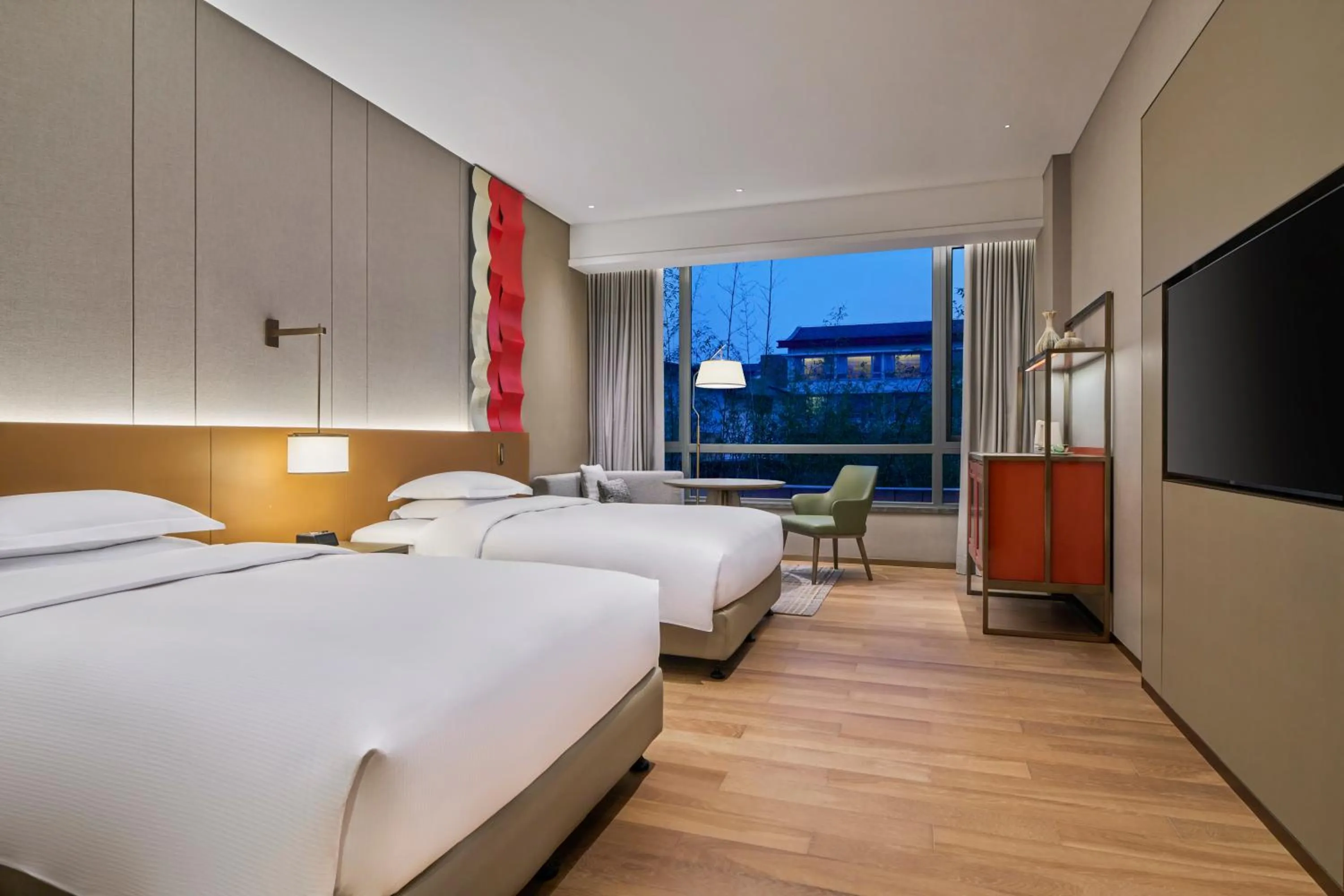 Bed in DoubleTree by Hilton Jiangxi Fuzhou