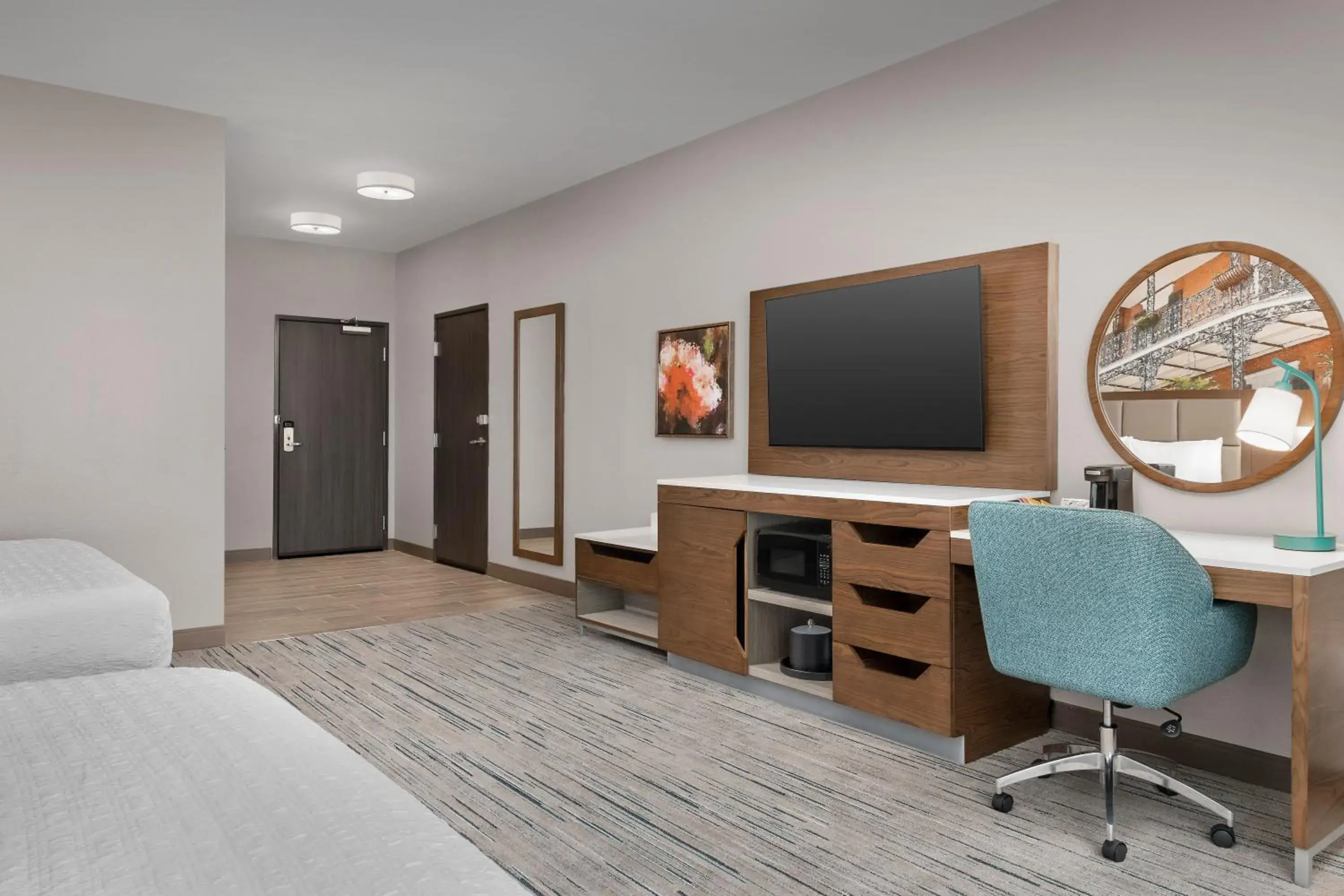 Queen Room with Two Queen Beds and Balcony in Hampton Inn New Orleans French Quarter Market Area Queen Room with Two Queen Beds and Balcony in Hampton Inn New Orleans French Quarter Market Area