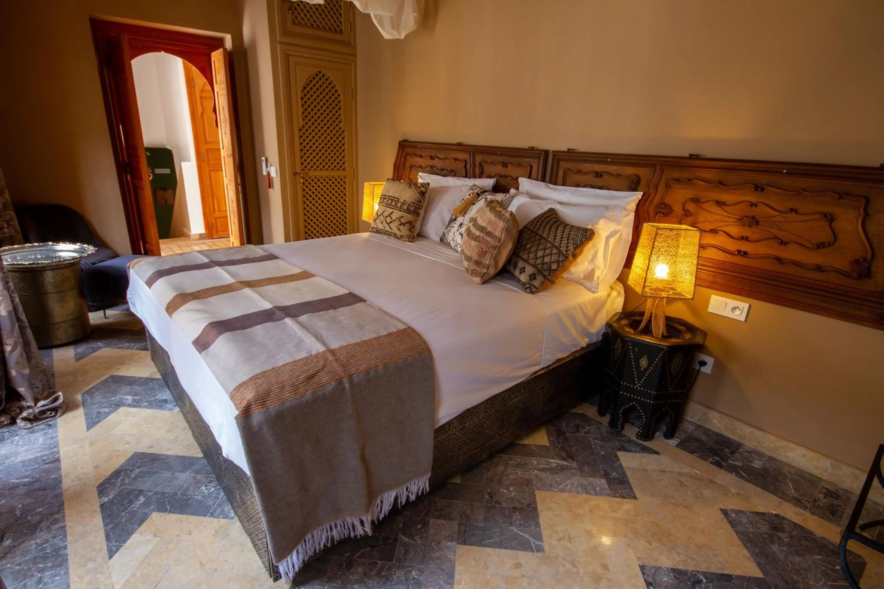 Bed in Riad SofYan & Spa