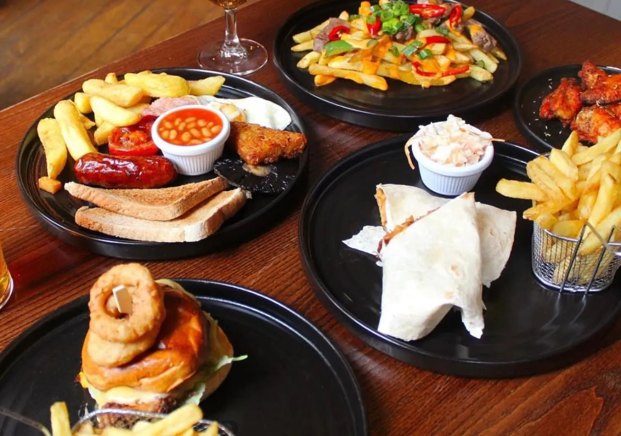 Food close-up in Black Lion Hotel Manchester