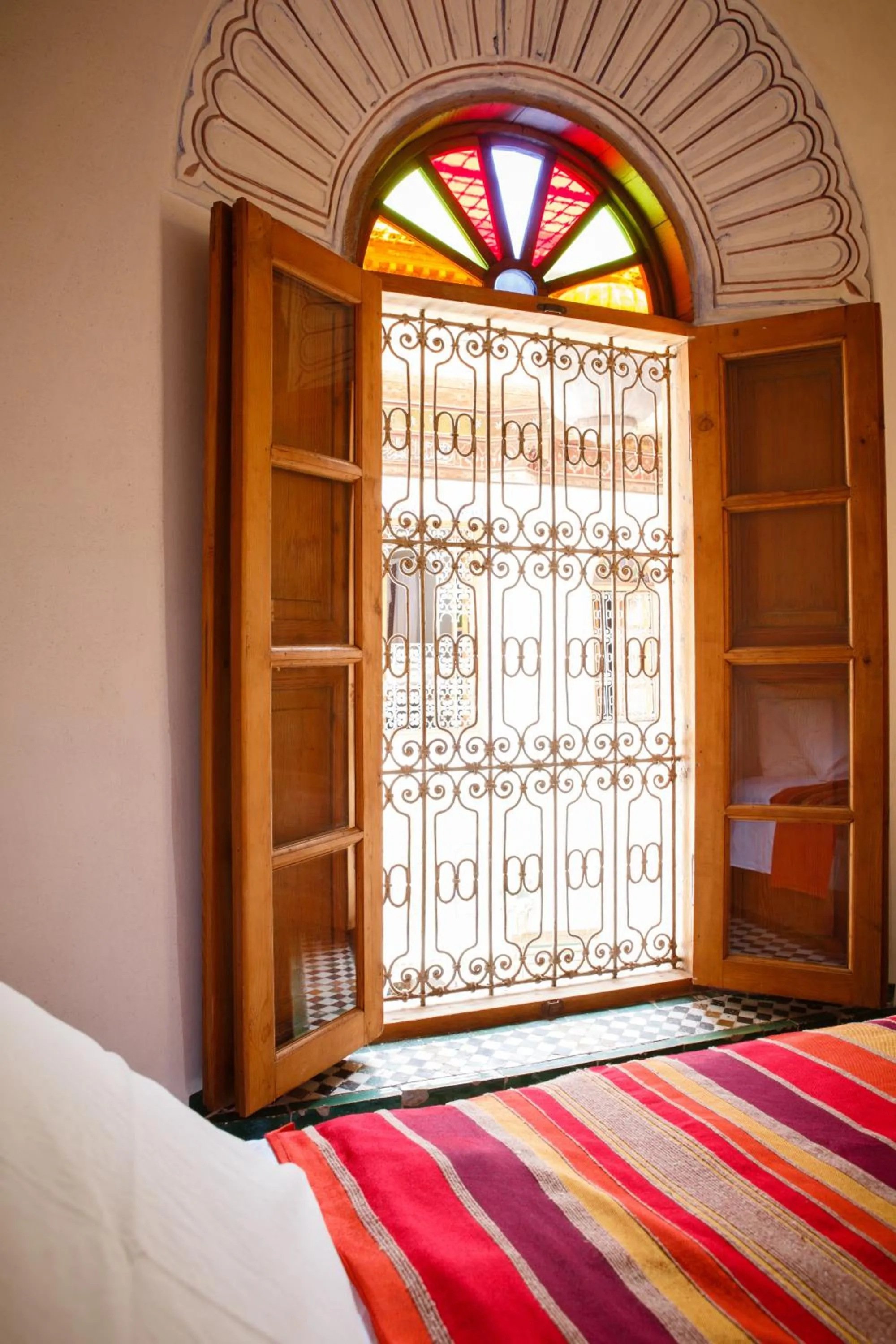 Decorative detail, Bed in Riad Idrissy