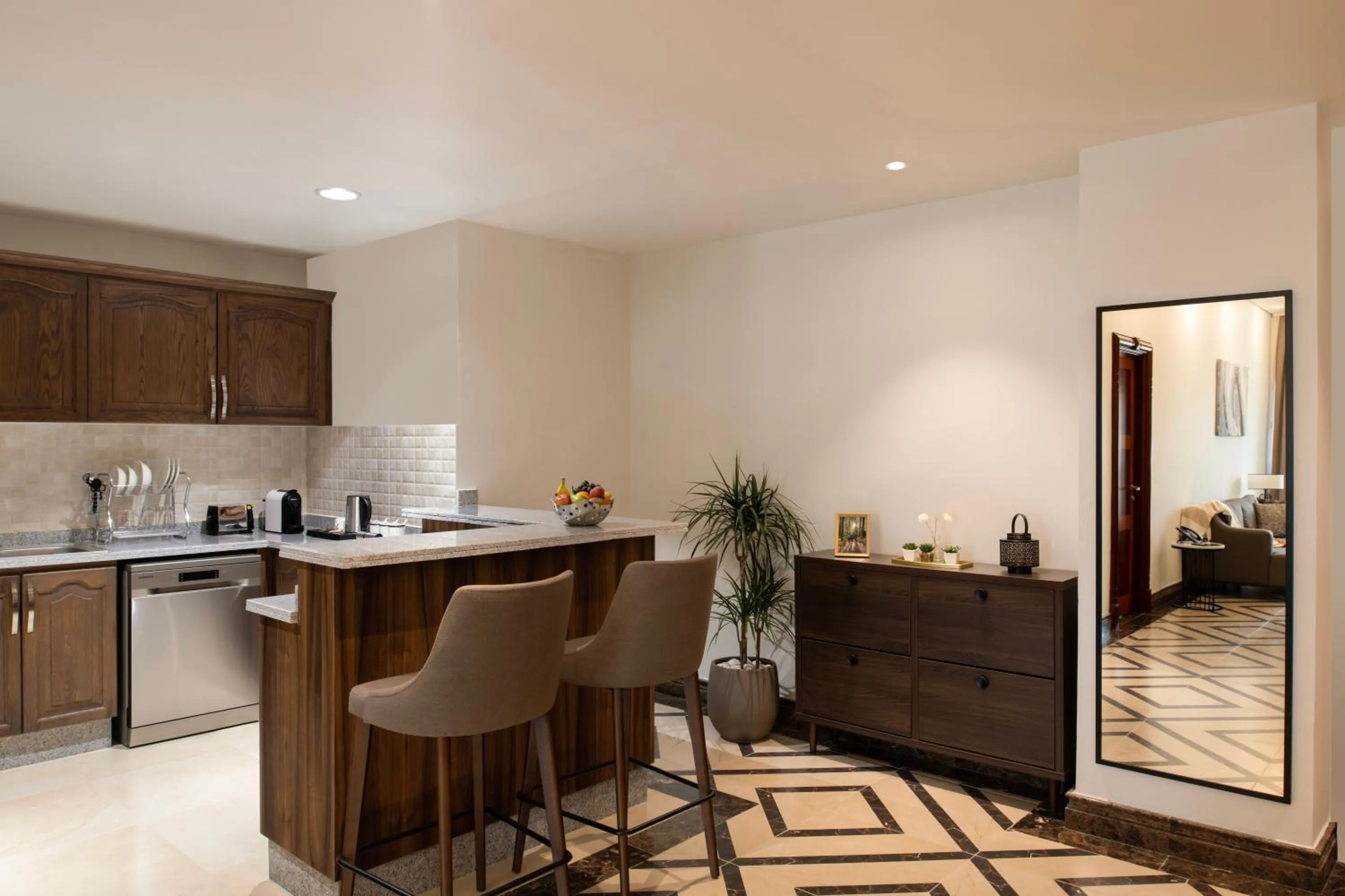 Kitchen or kitchenette in Somerset Al Mansoura Doha