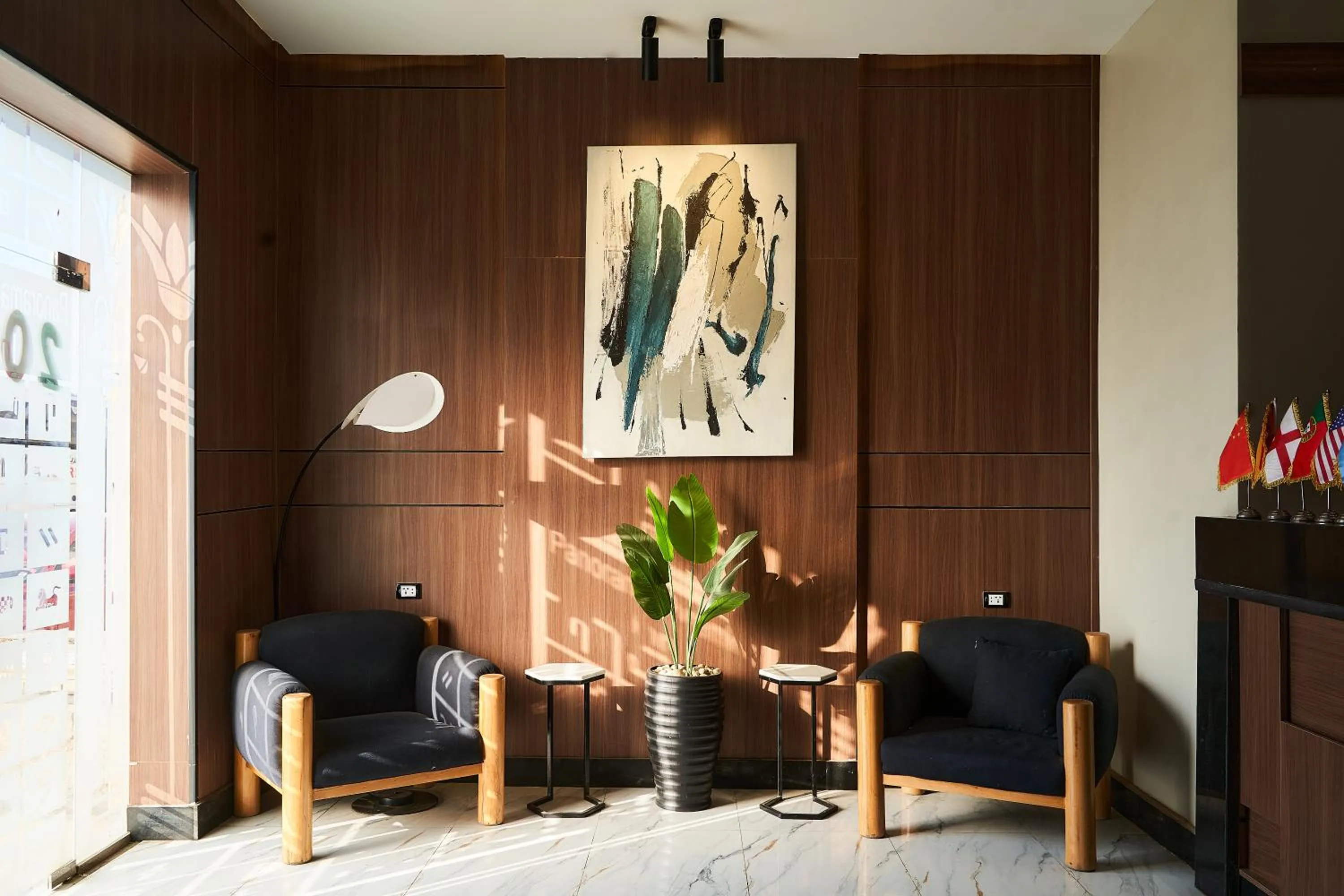 Lobby or reception in PANORAMA view pyramids