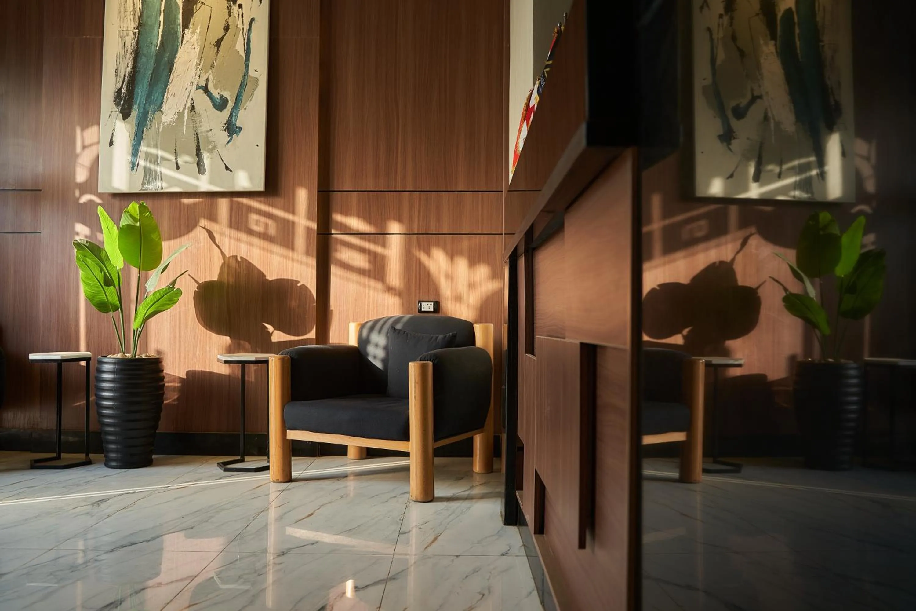 Lobby or reception in PANORAMA view pyramids