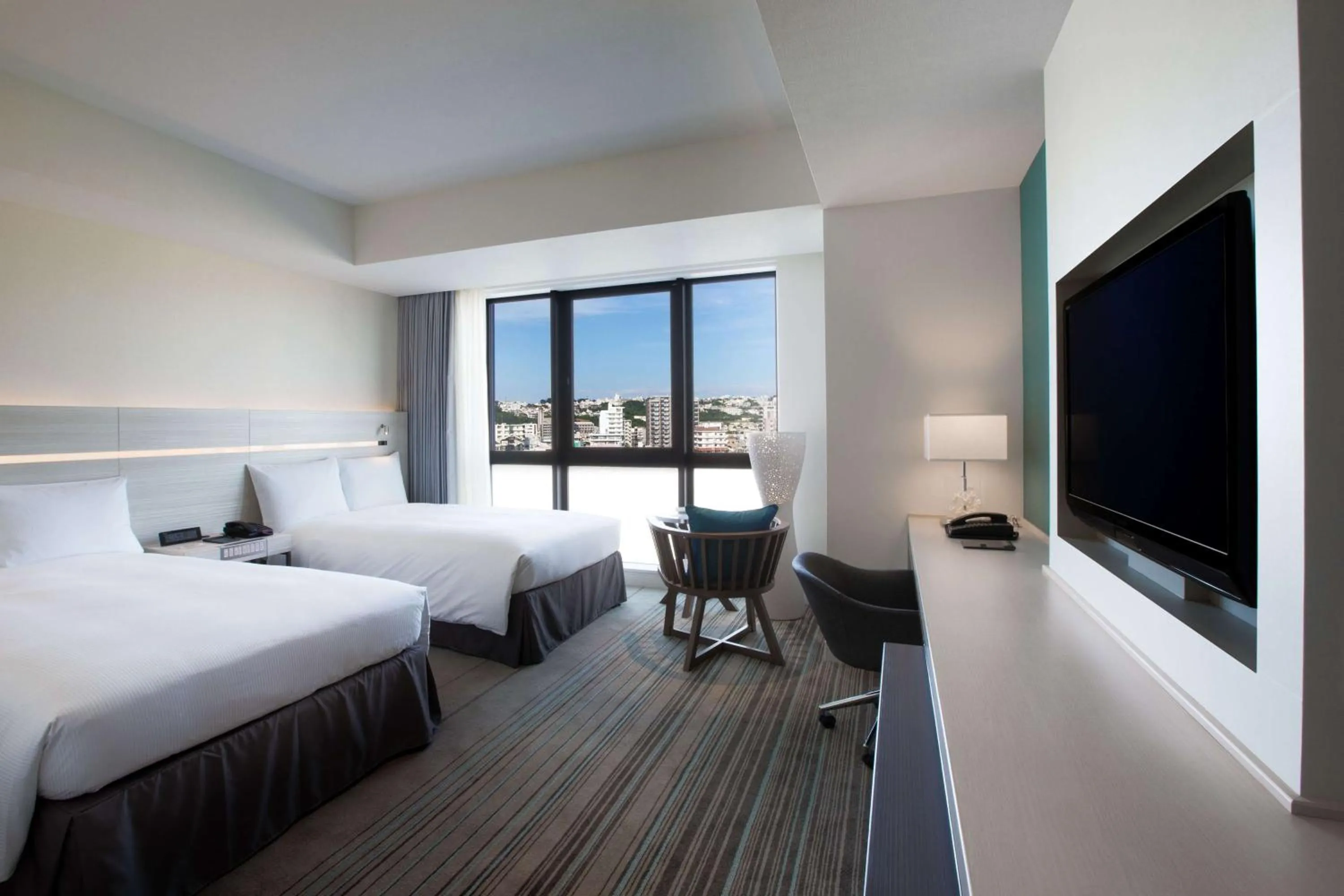 Bed in Hilton Okinawa Chatan Resort