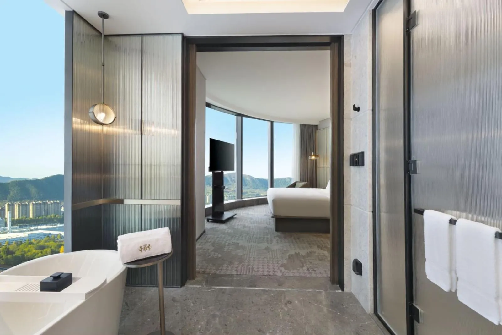 Bathroom, Bed in The Barony Jinan East