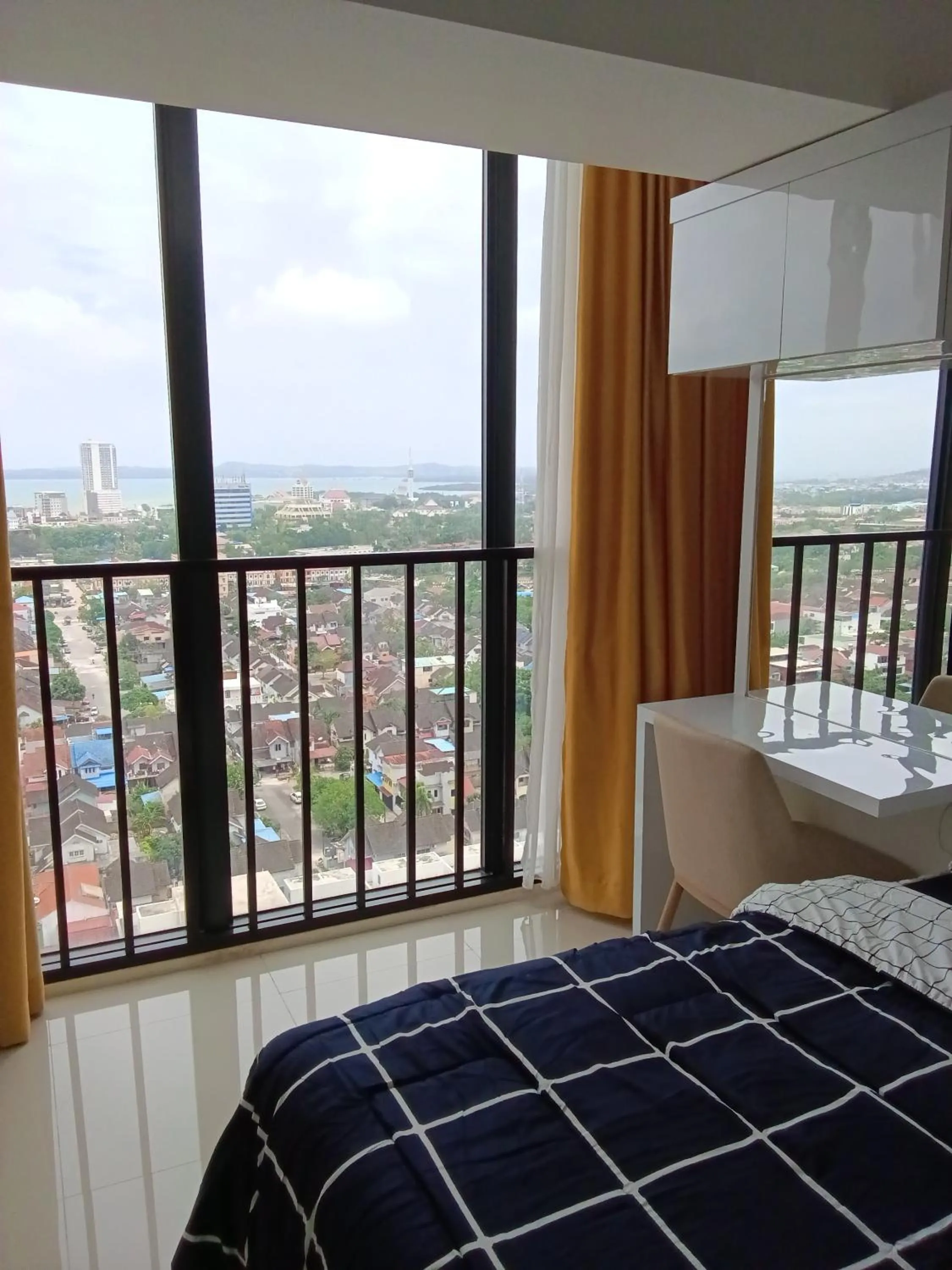 Bedroom, Bed in Palam Mansion at Meisterstadt Pollux Habibie Apartment