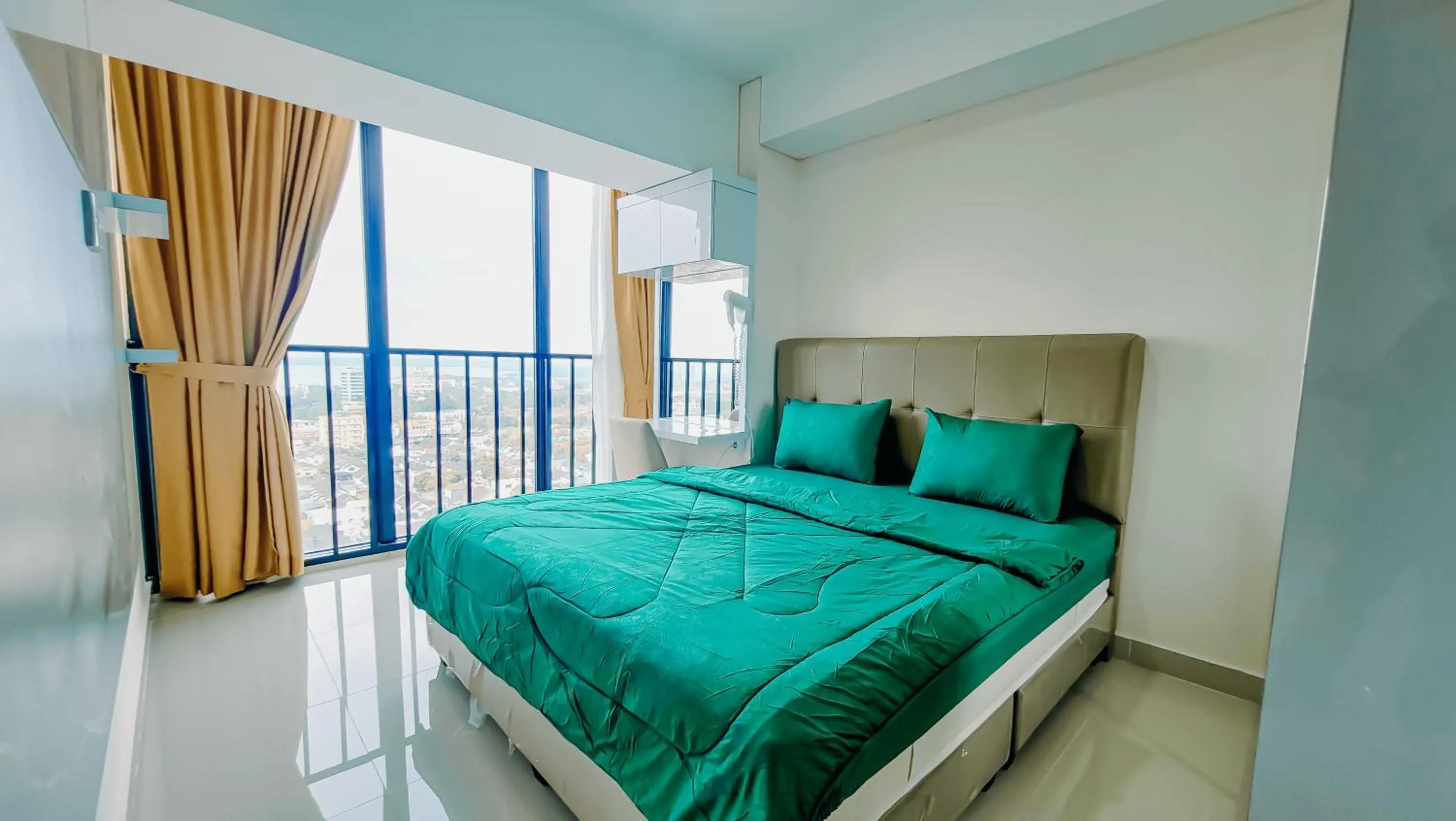 Bed in Palam Mansion at Meisterstadt Pollux Habibie Apartment