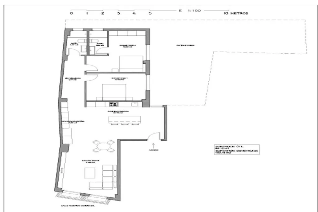 Floor plan in Céntrico Apartamento en Jaén 107 m2 2 baños 4 pax