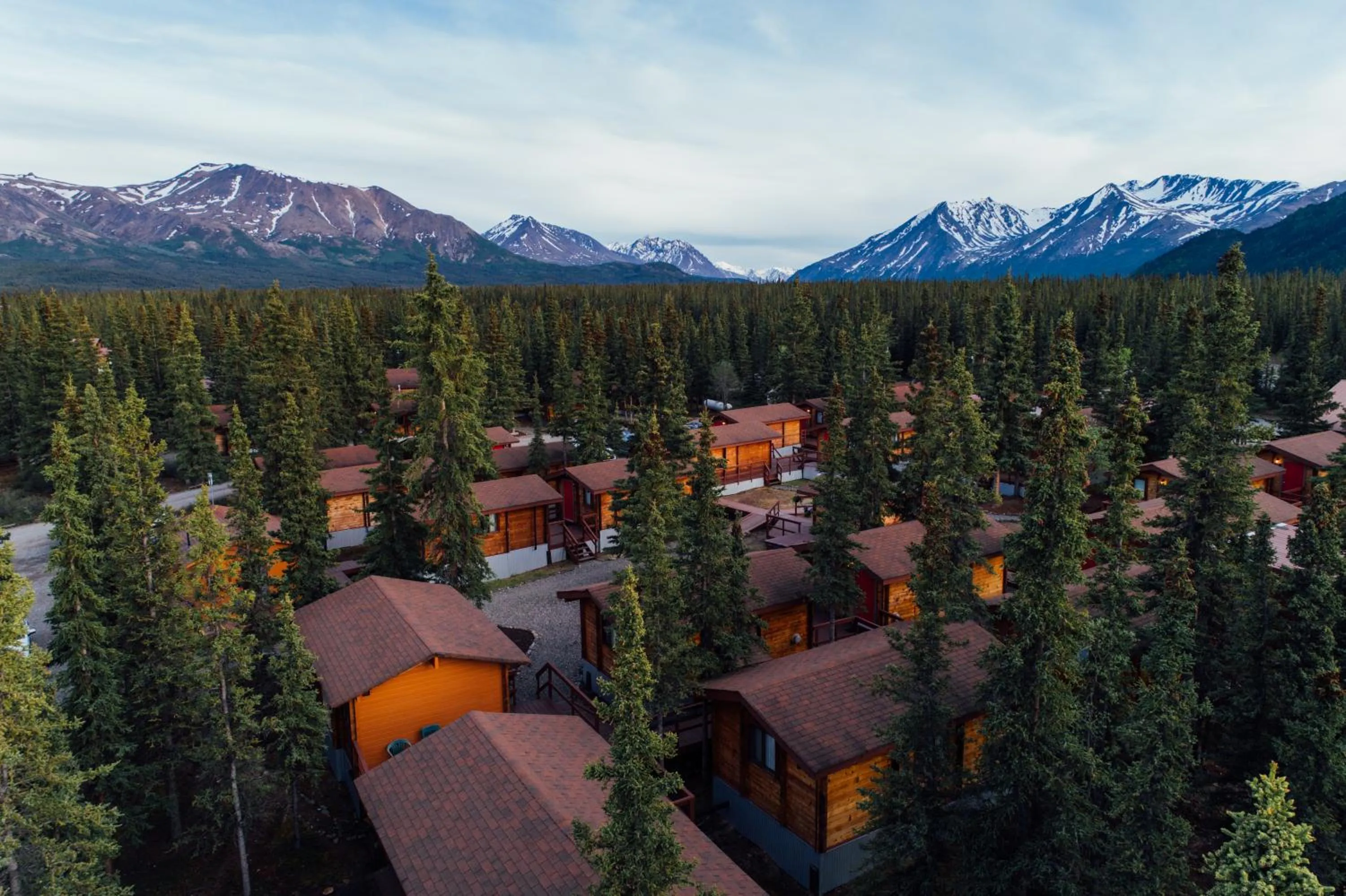 Bird's eye view in Denali Cabins
