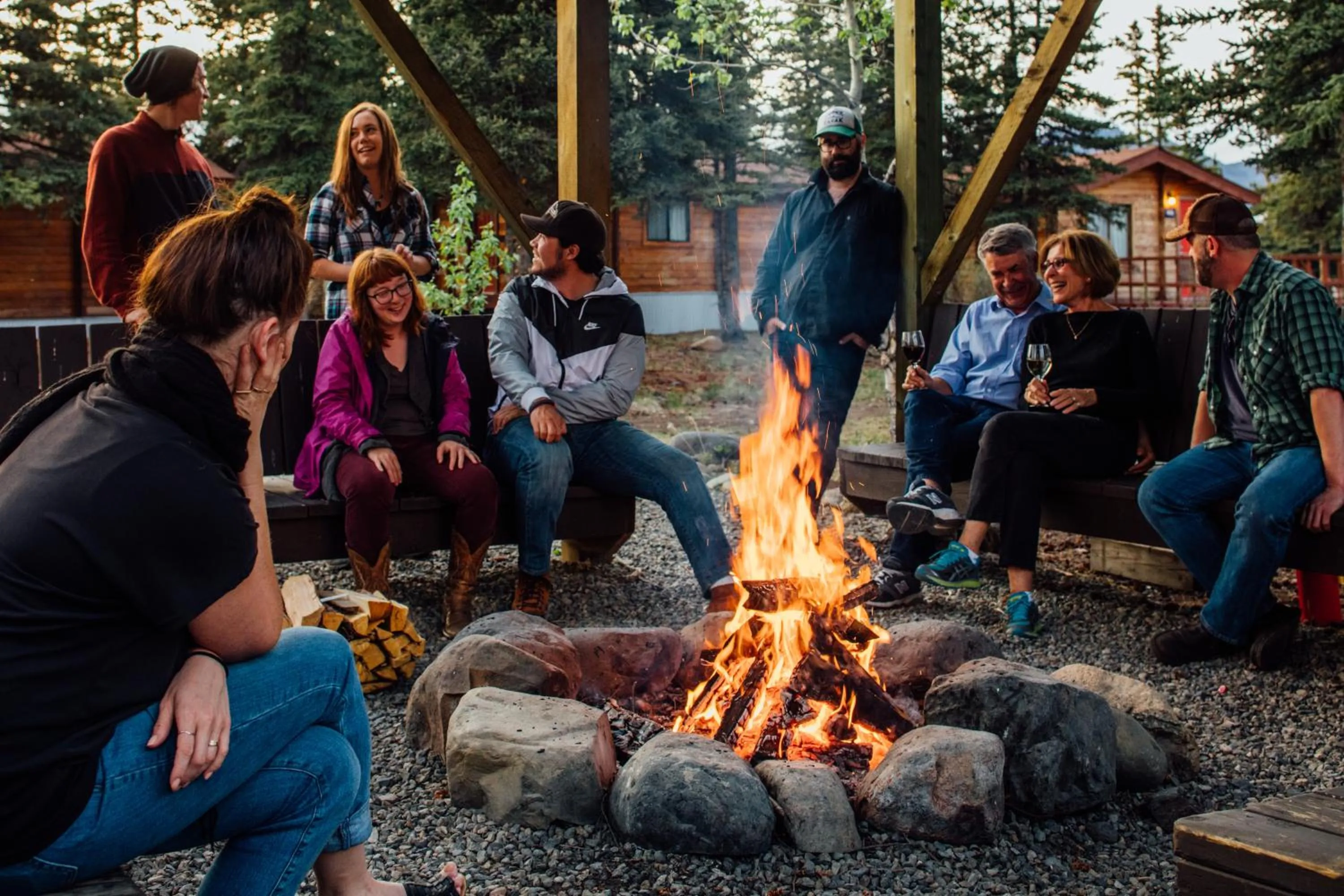 People in Denali Cabins