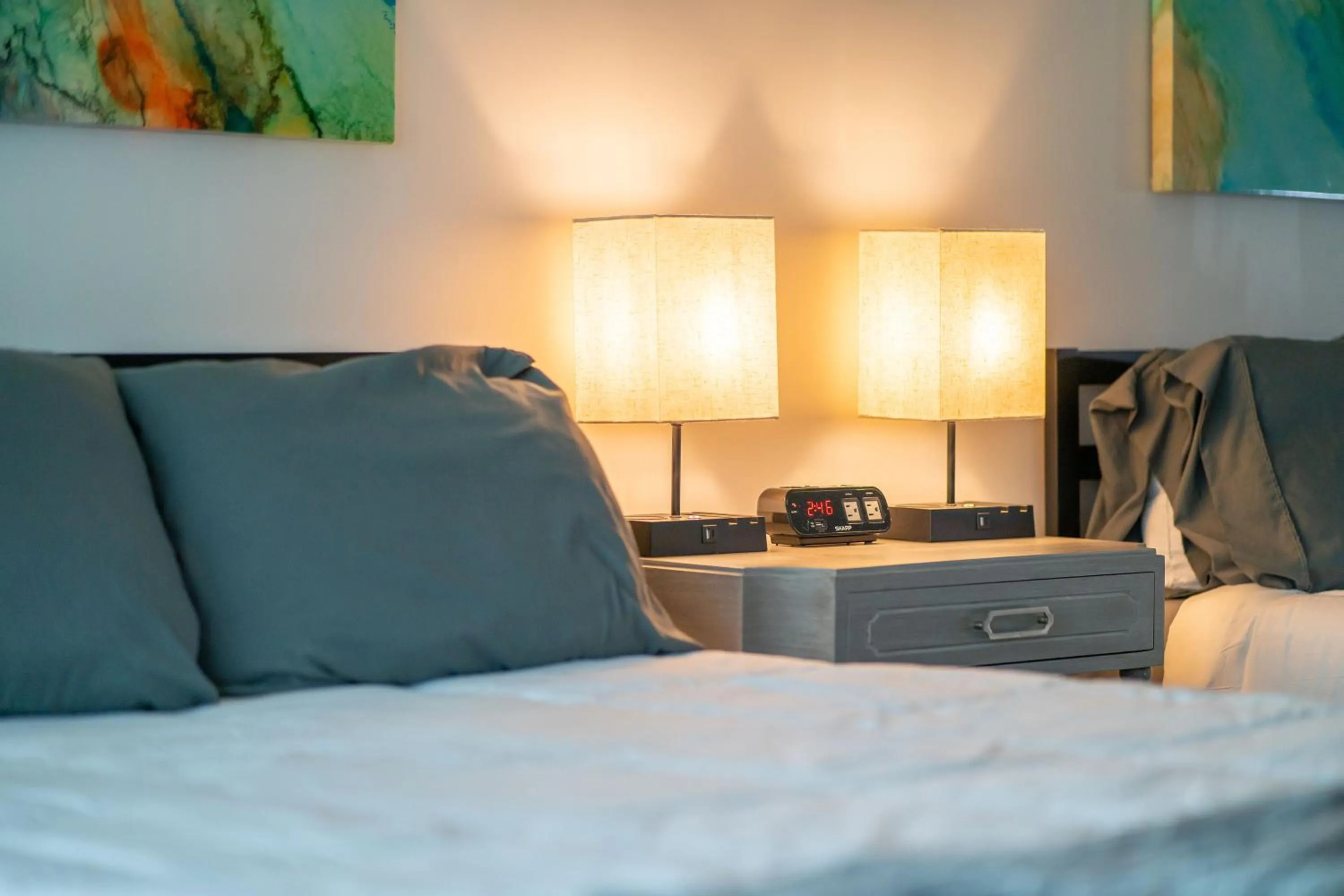 Bed in oceanside inn