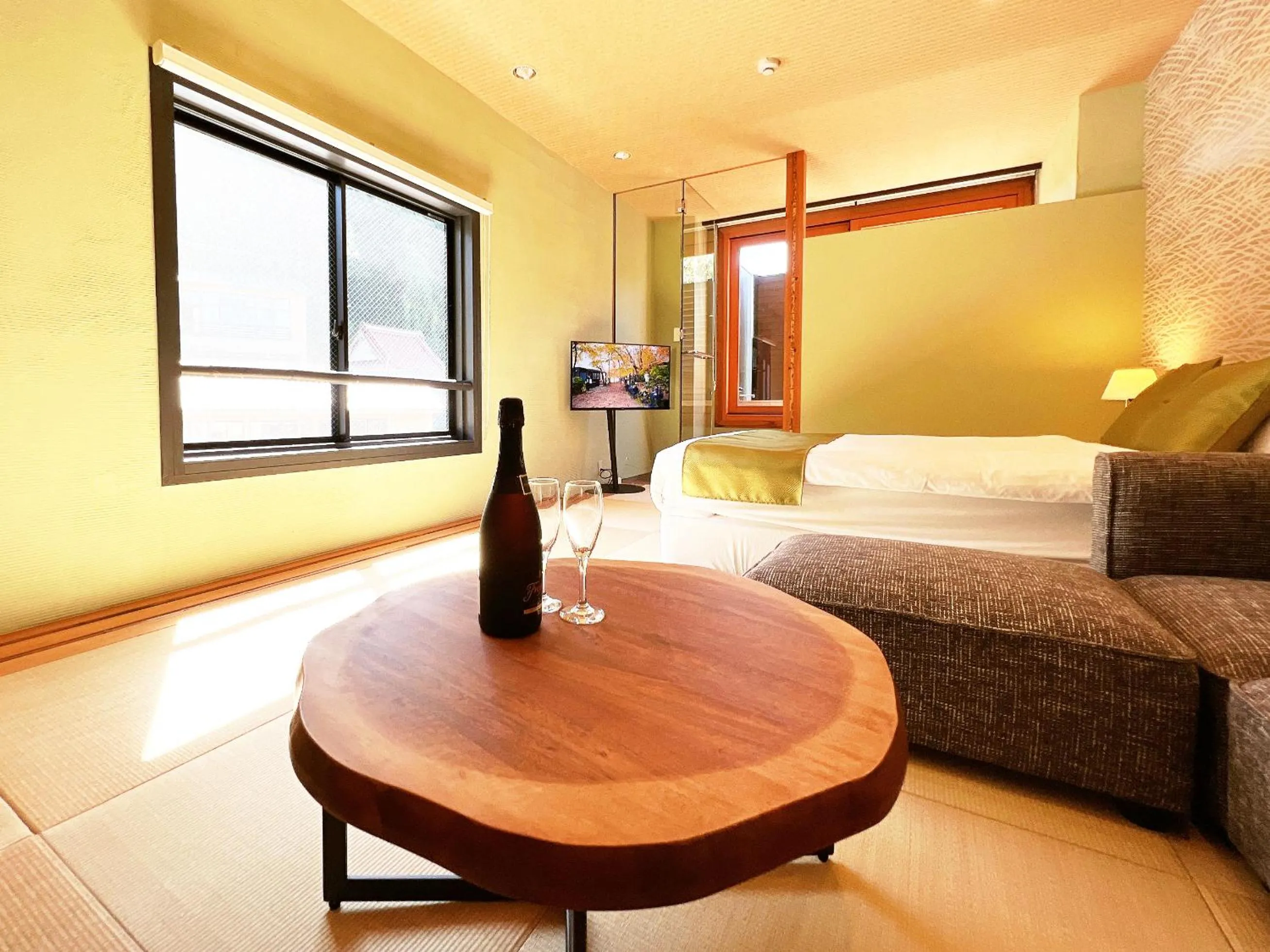 Bed in OWL RESORT ARIFUKU ONSEN