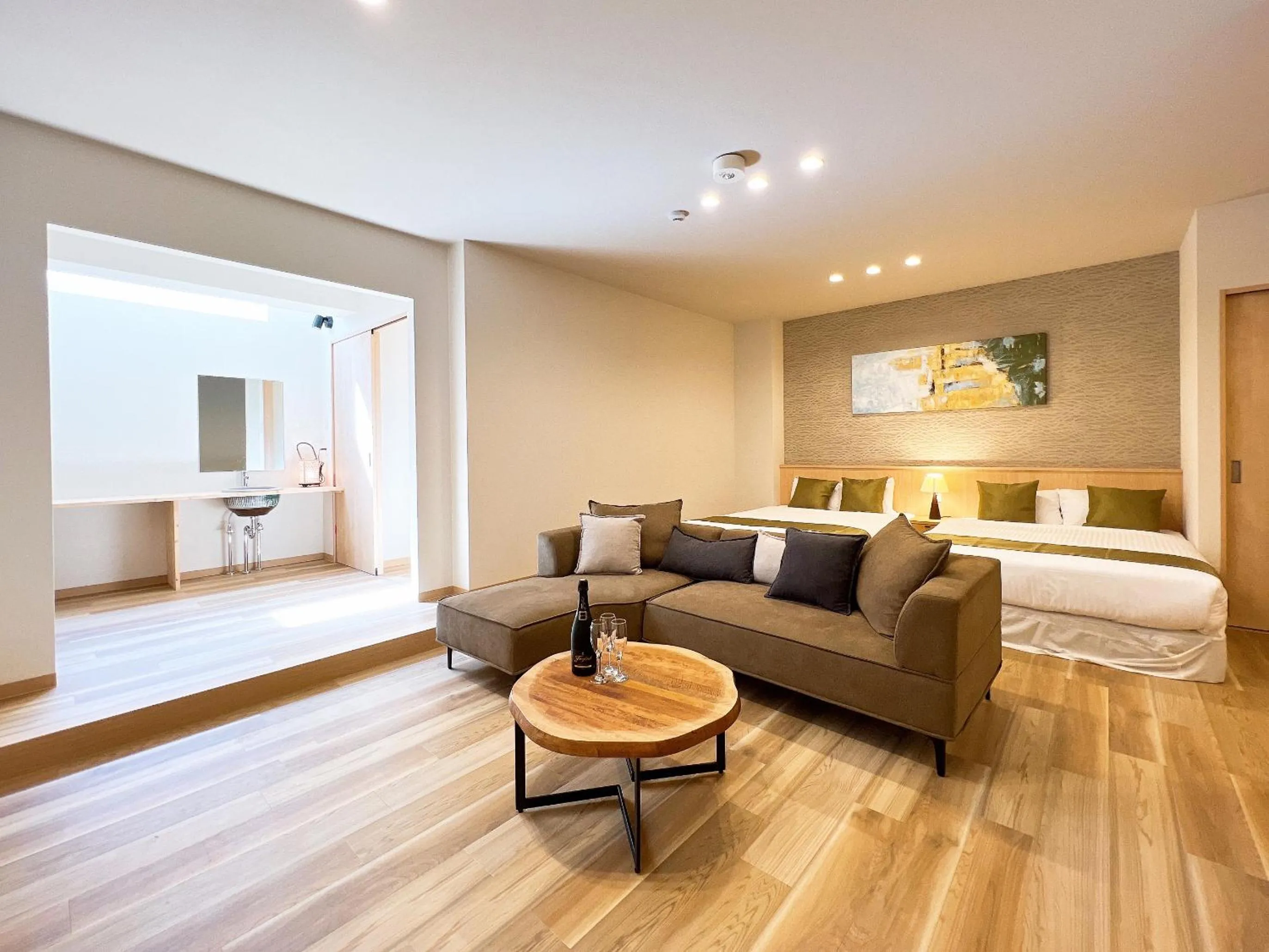 Bed in OWL RESORT ARIFUKU ONSEN