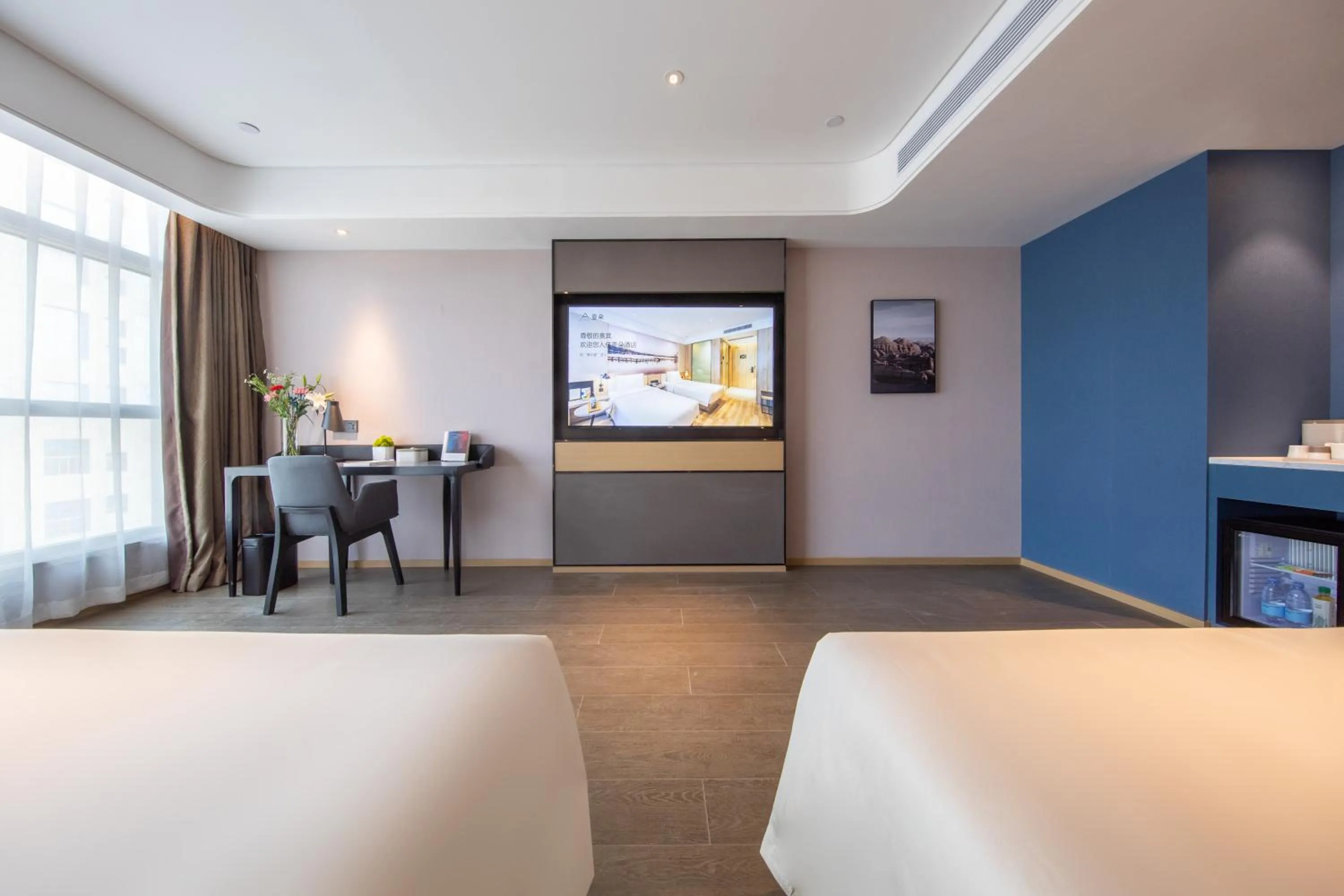 Bed in Atour Hotel Bohai International Plaza Binzhou