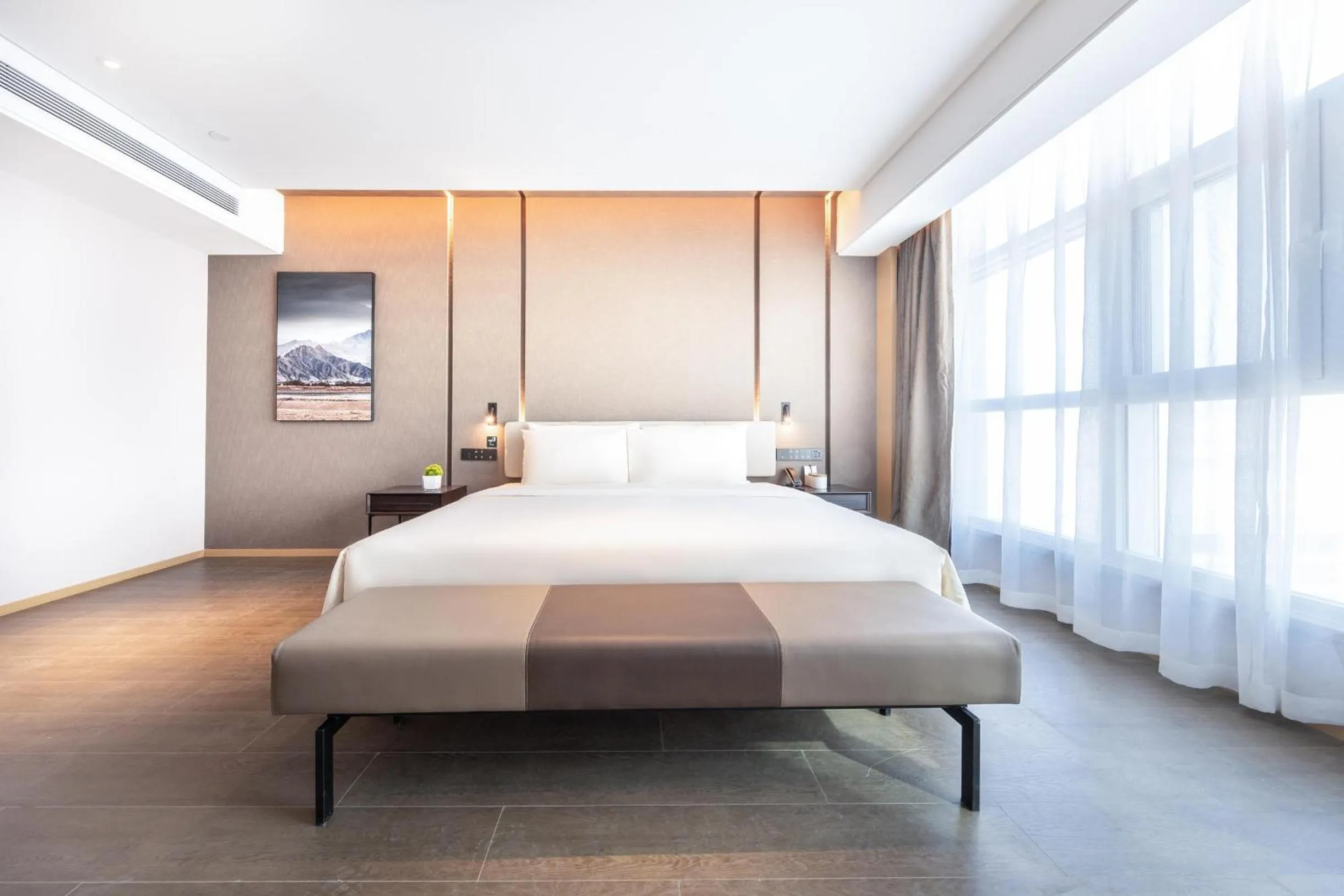 Bed in Atour Hotel Bohai International Plaza Binzhou