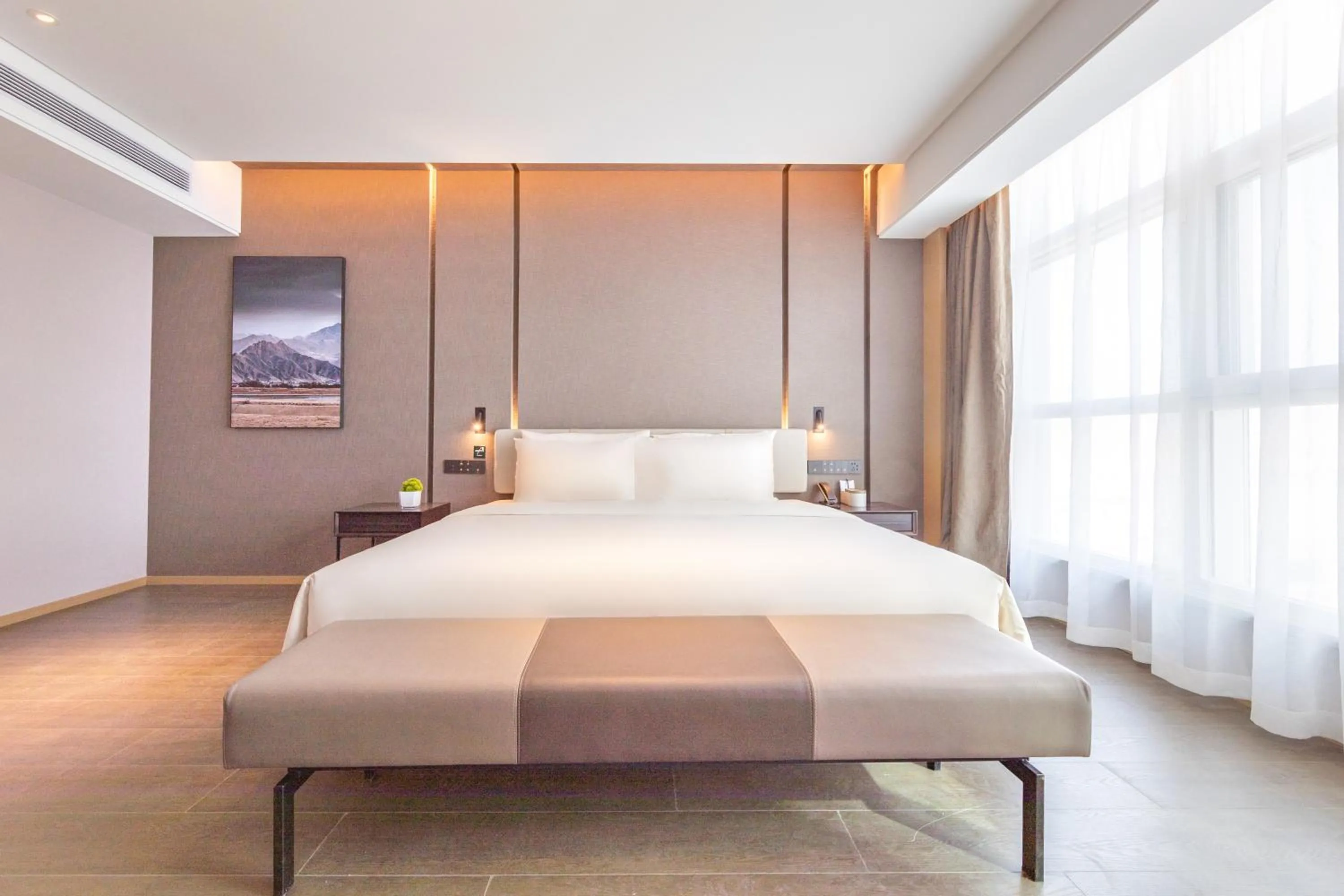 Bed in Atour Hotel Bohai International Plaza Binzhou