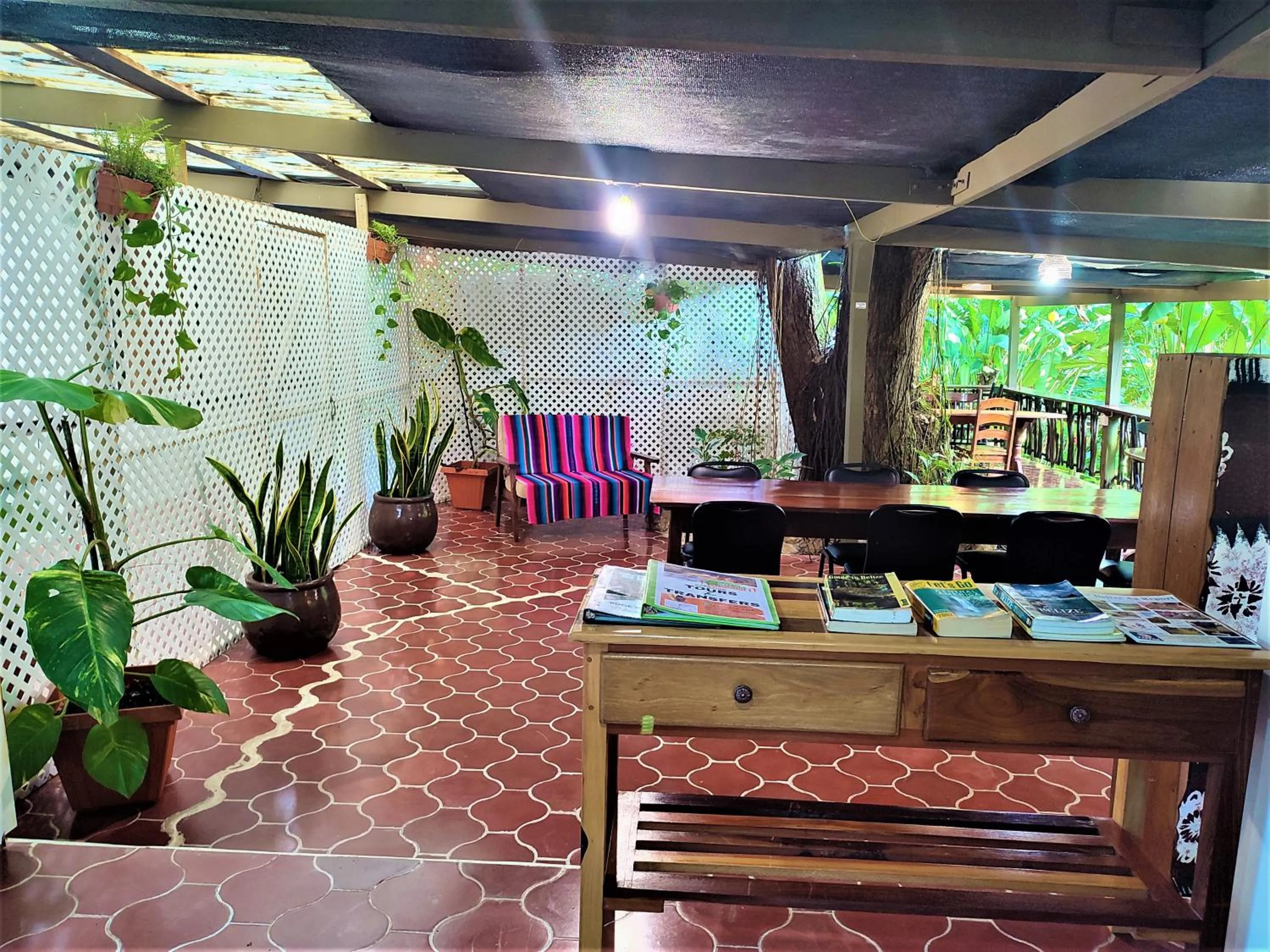 Seating area in Maya Mountain Lodge