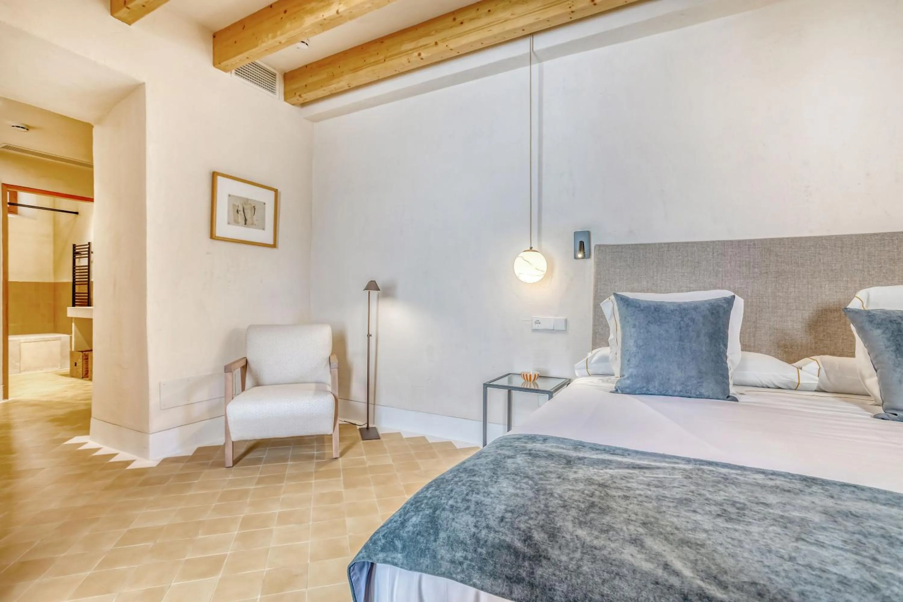 Bed in Finca Hotel Son Palou