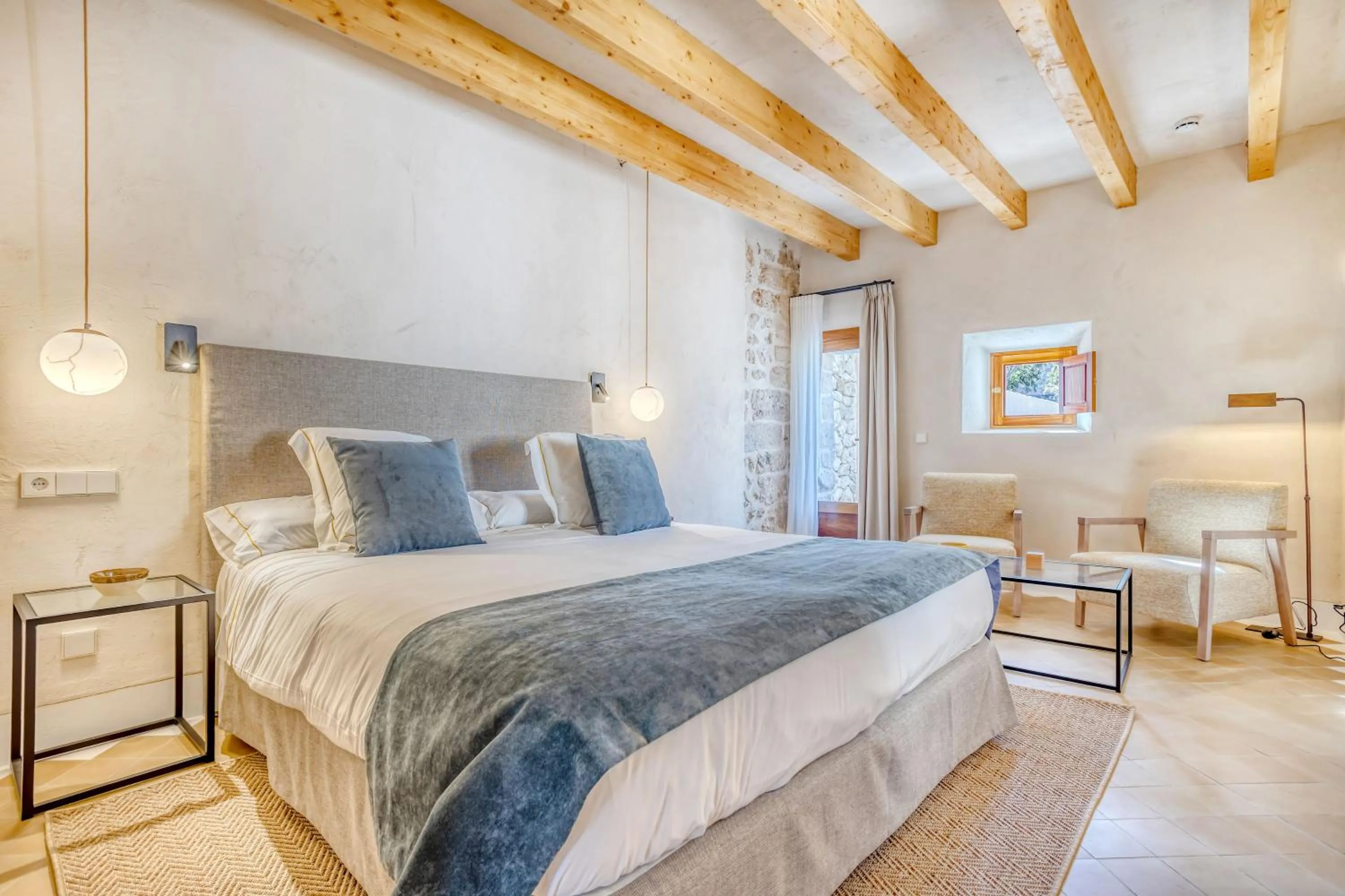 Bed in Finca Hotel Son Palou