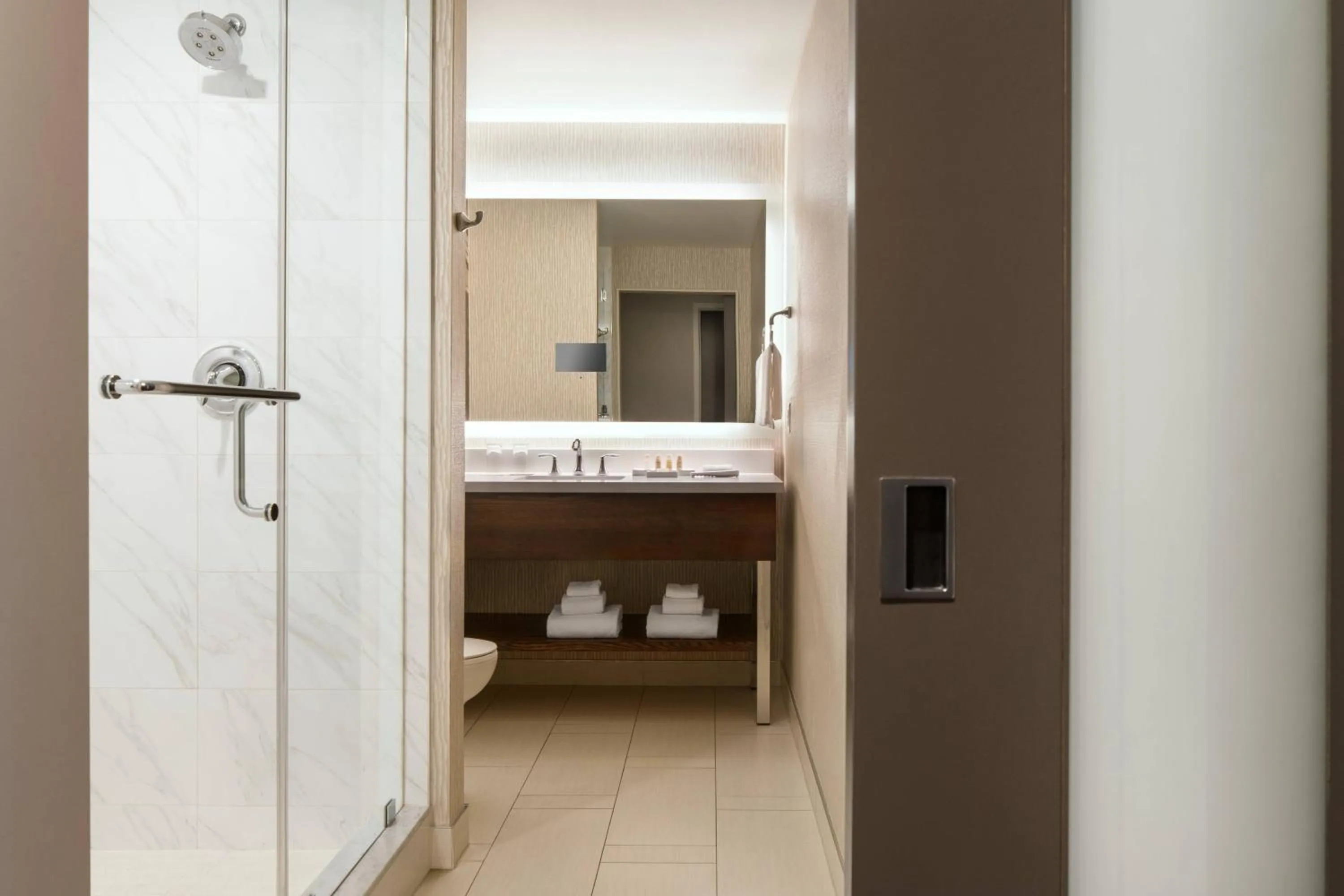 Bathroom, Bed in Renaissance Denver Downtown City Center Hotel