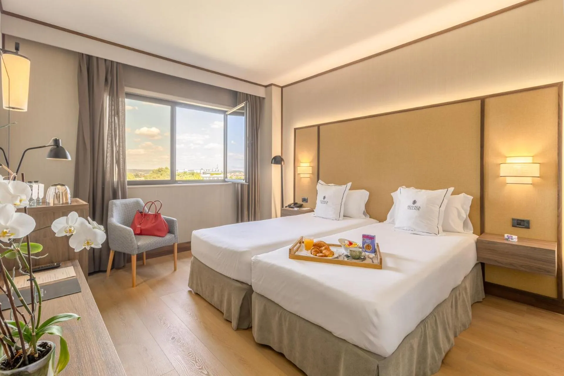 Bed in Aravaca Village Hotel