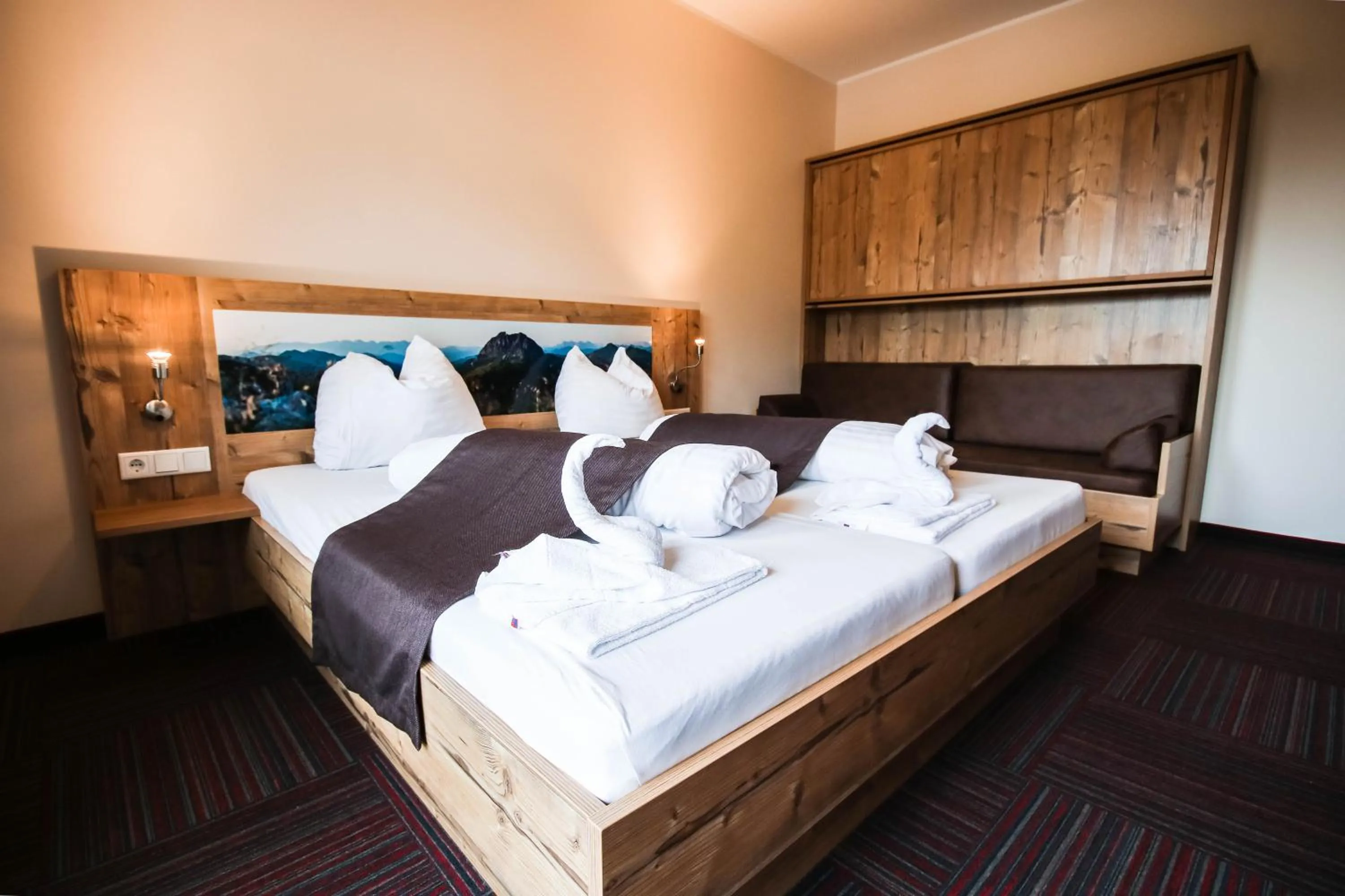 Bed in Hotel der Wolkensteinbär