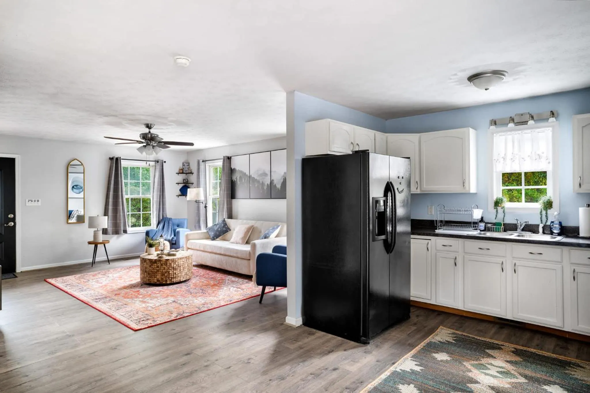 Kitchen or kitchenette in Modern decor, Hot Tub, Fire Pit & River Access!